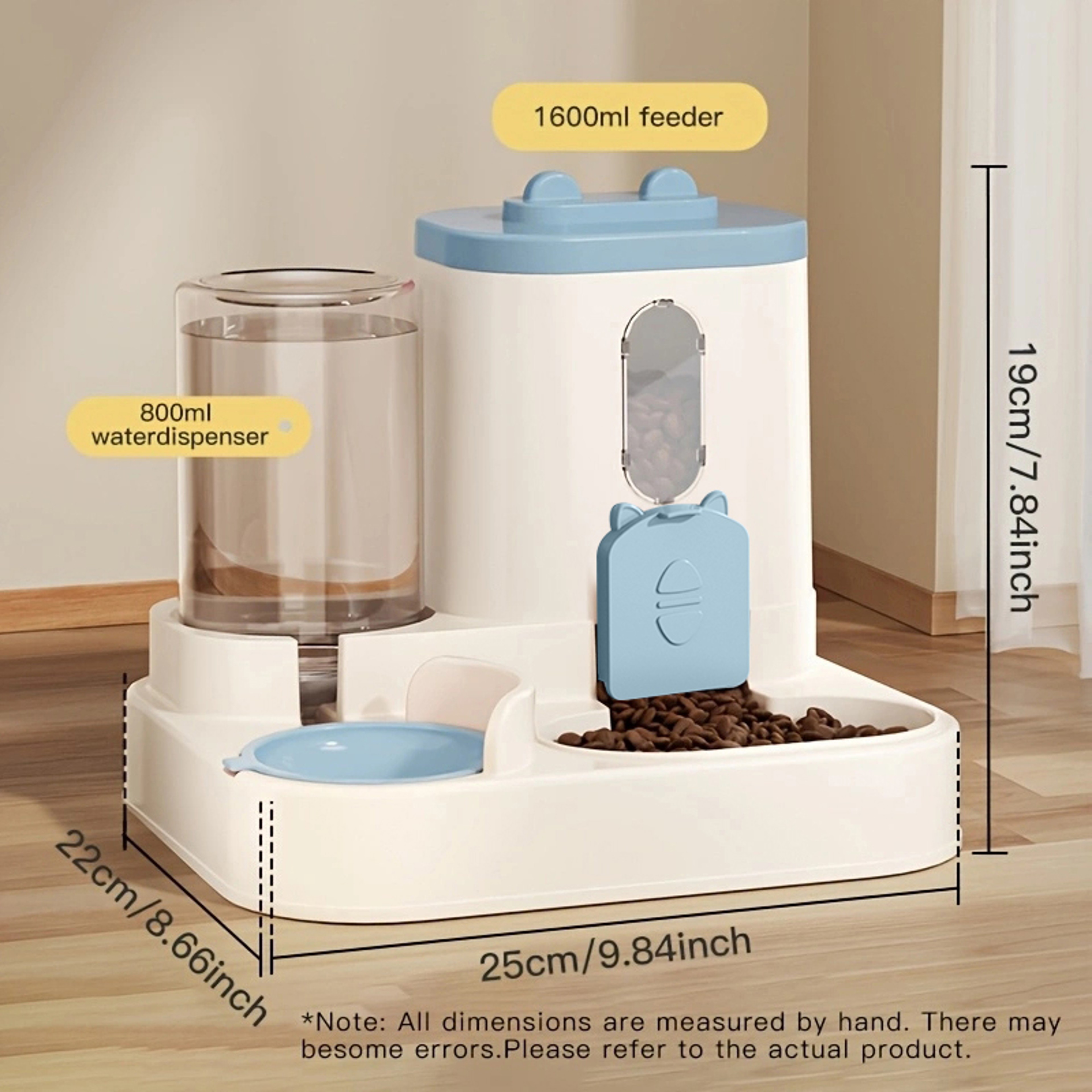 Automatic Pet Feeder With Water Dispenser Large Capacity Dog  Cat Food Bowl 4