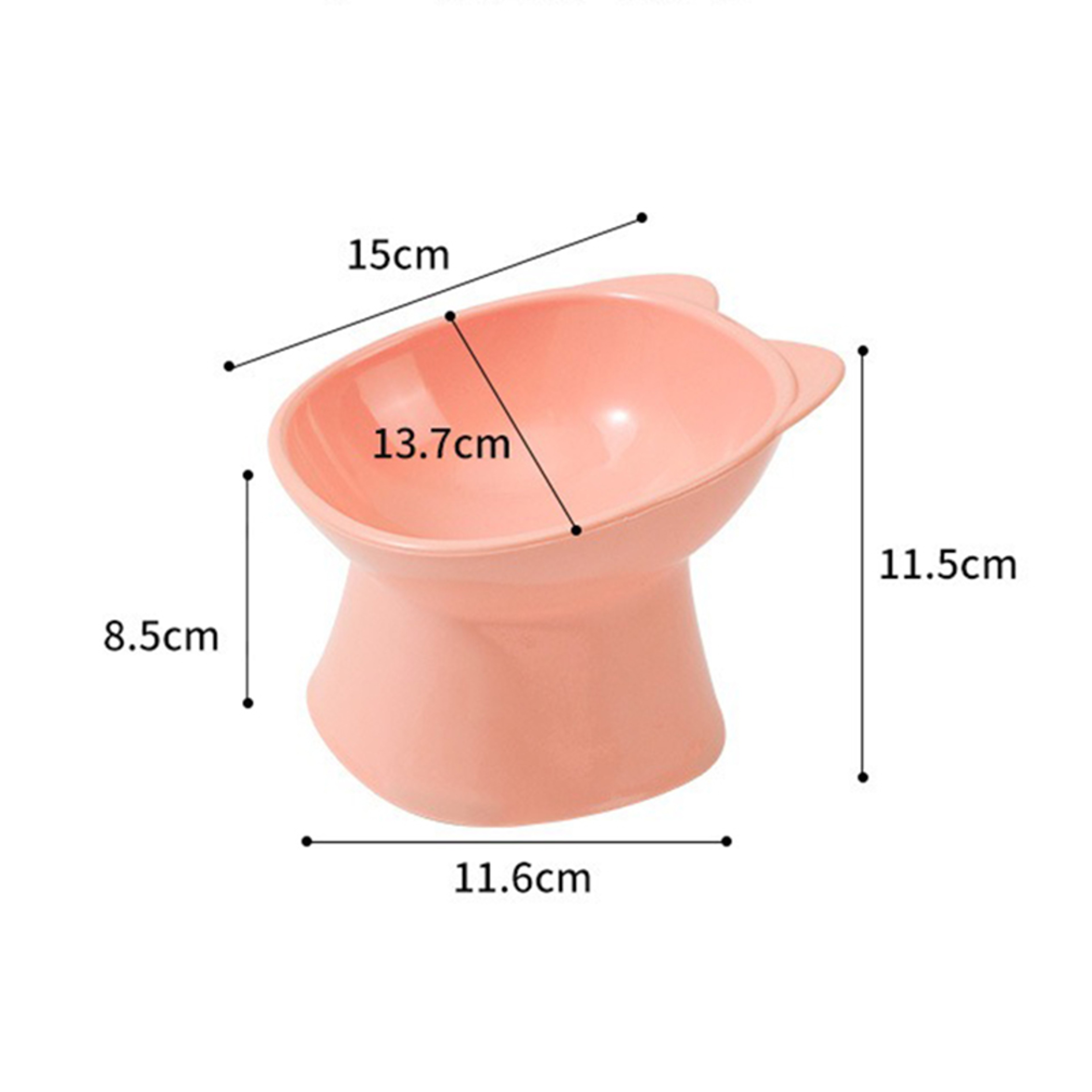 Anti-Tip Cat Bowl with Double Ears and High Legs – view 6