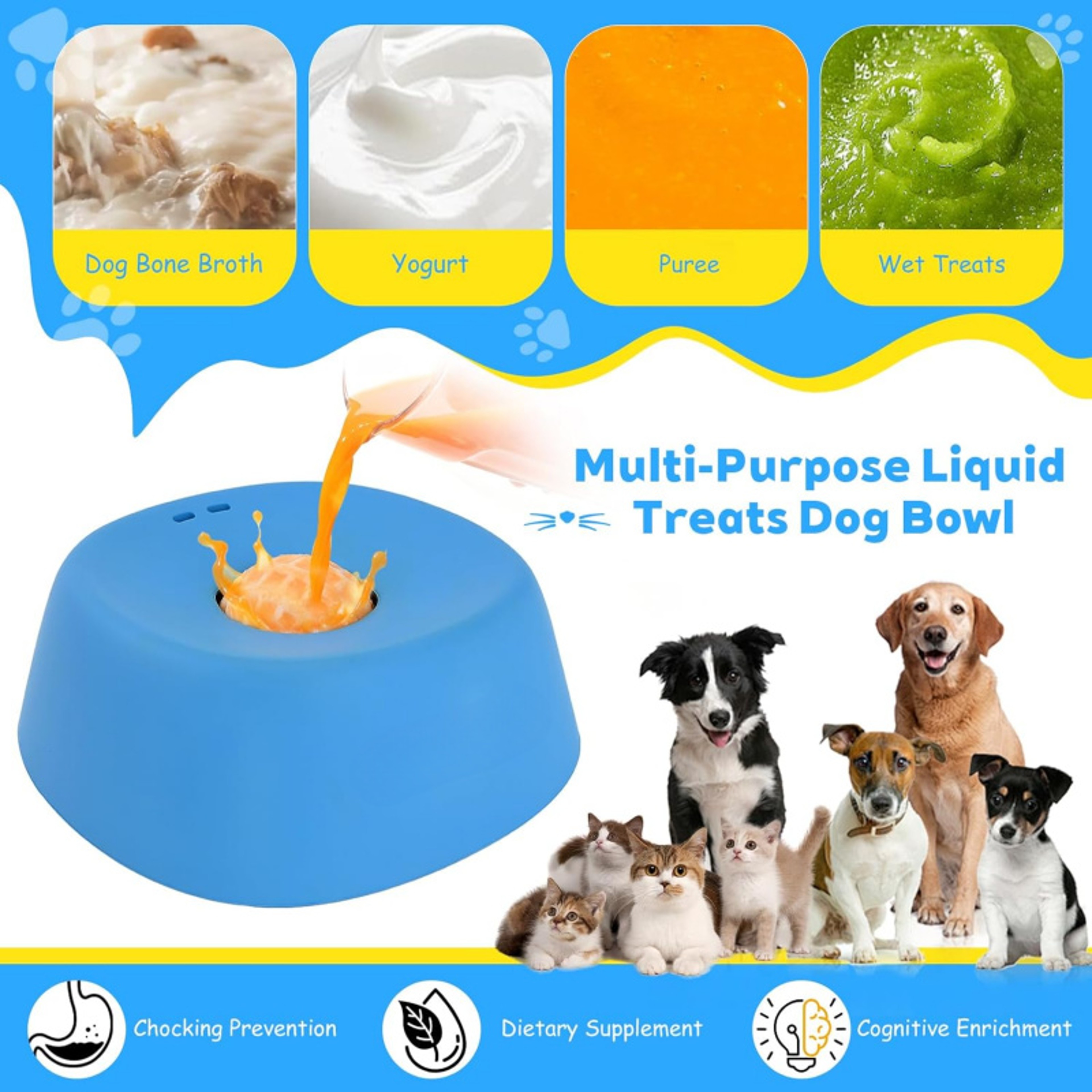 Anti-Choking Slow Feeder Dog Bowl Non-Slip Lick Toy for Liquid Treats & Bone Broth – view 4