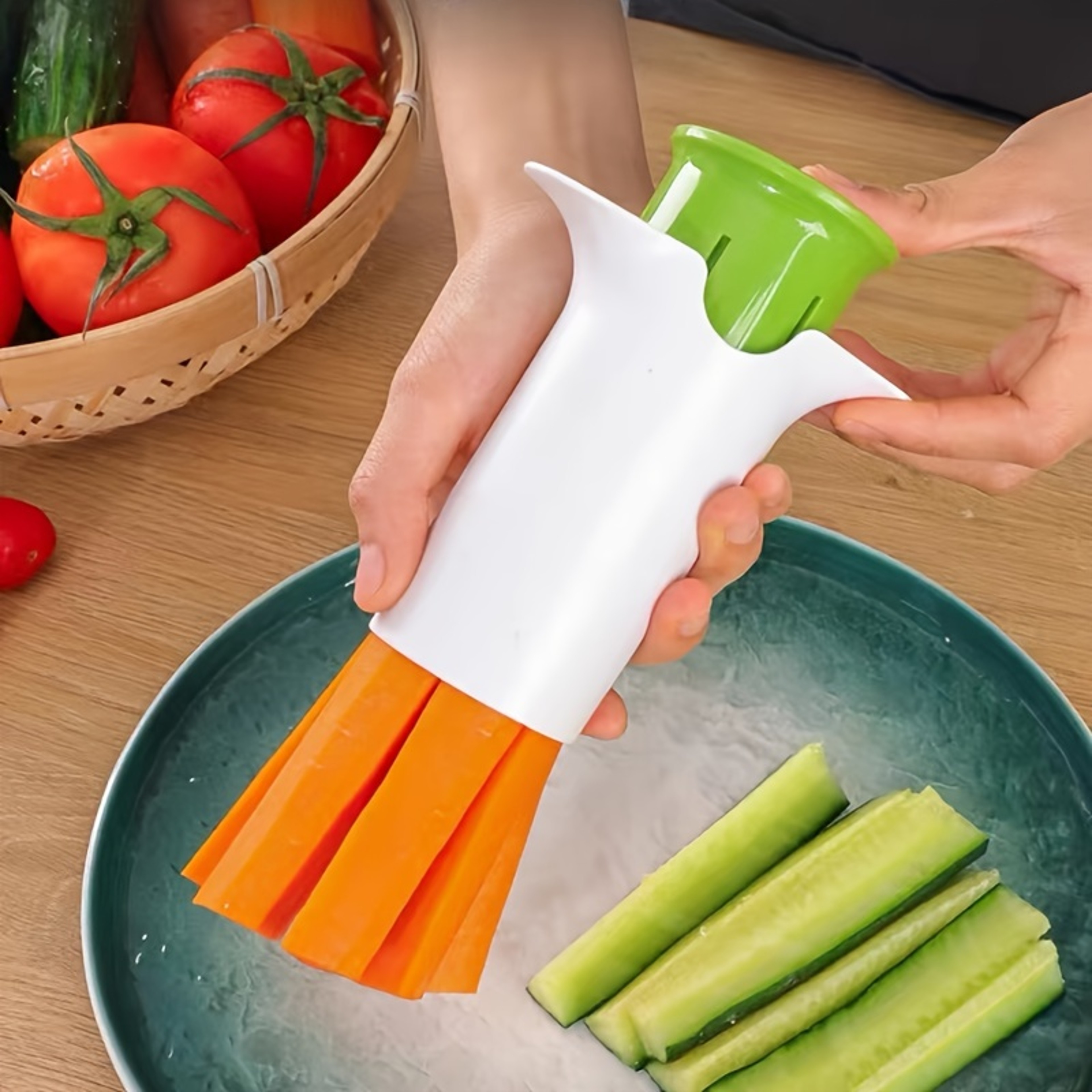 Durable ABS Manual Vegetable Chopper Easy-to-Use Slicer for Cucumbers, Carrots, and More – view 3