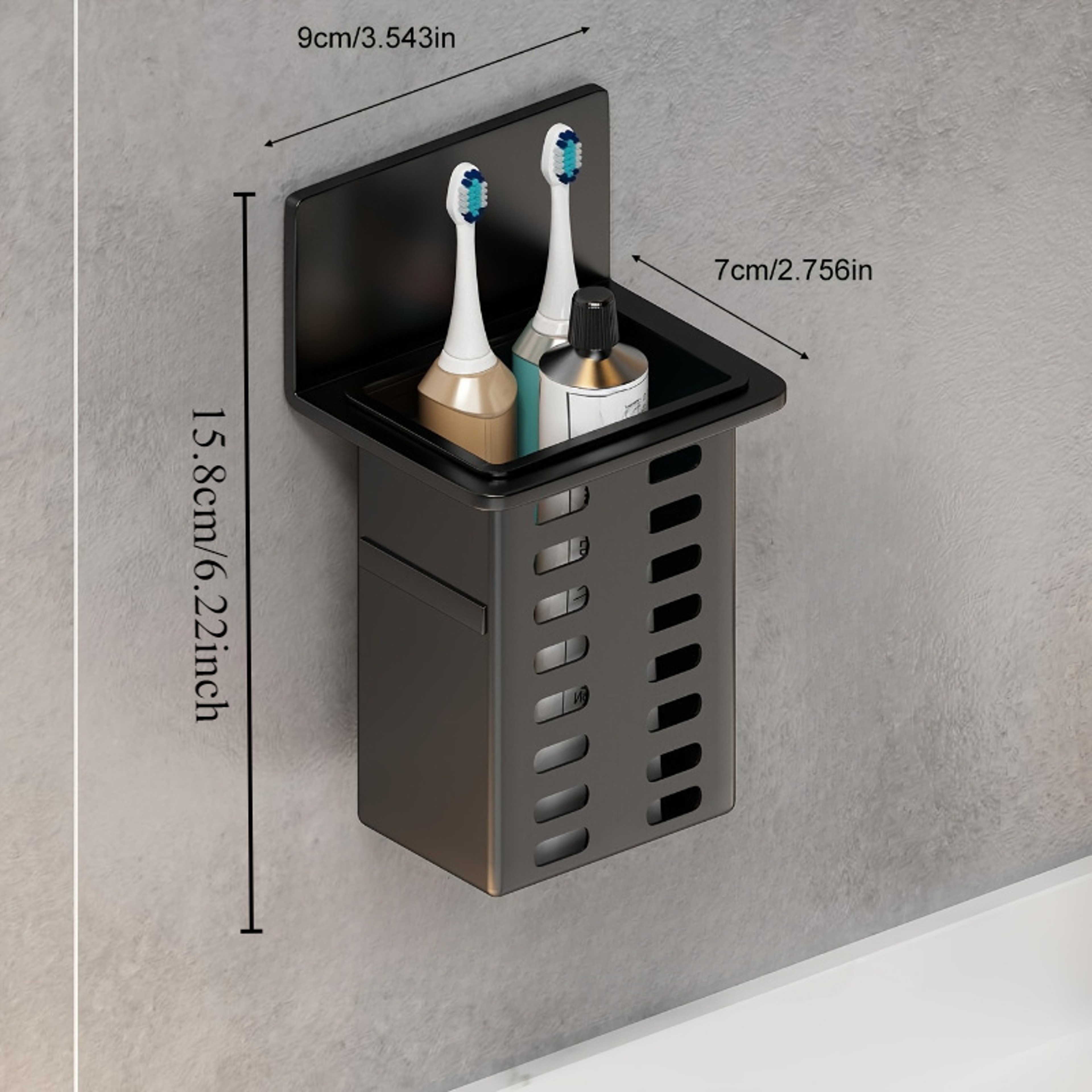 Functional WallMounted Toothbrush And Toothpaste Storage Rack For Bathroom 5