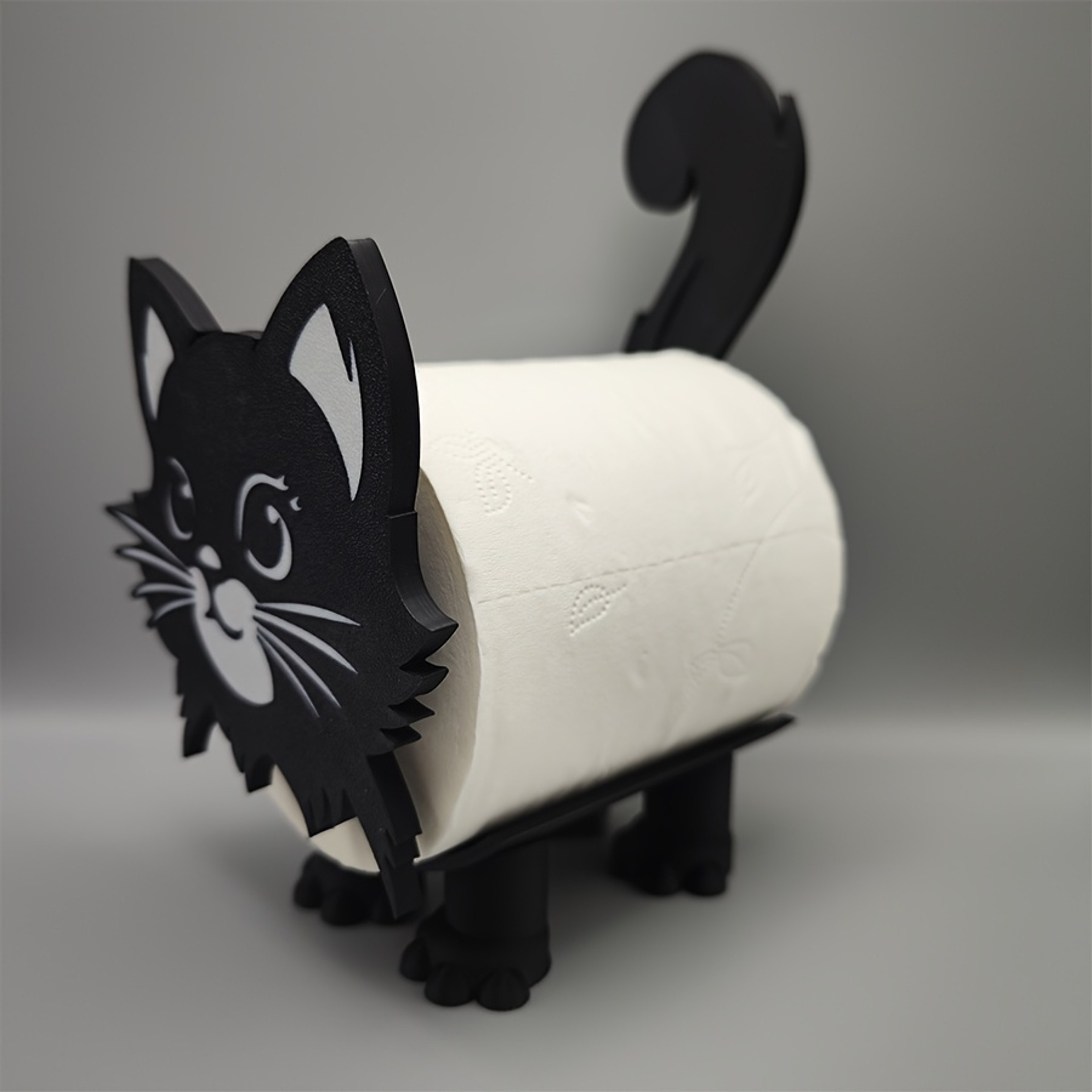 Cute Cat Toilet Paper Holder with Anti-Slip Design for Bathroom Wall Mount Durable PP (Does Not Include Toilet Paper) – view 6