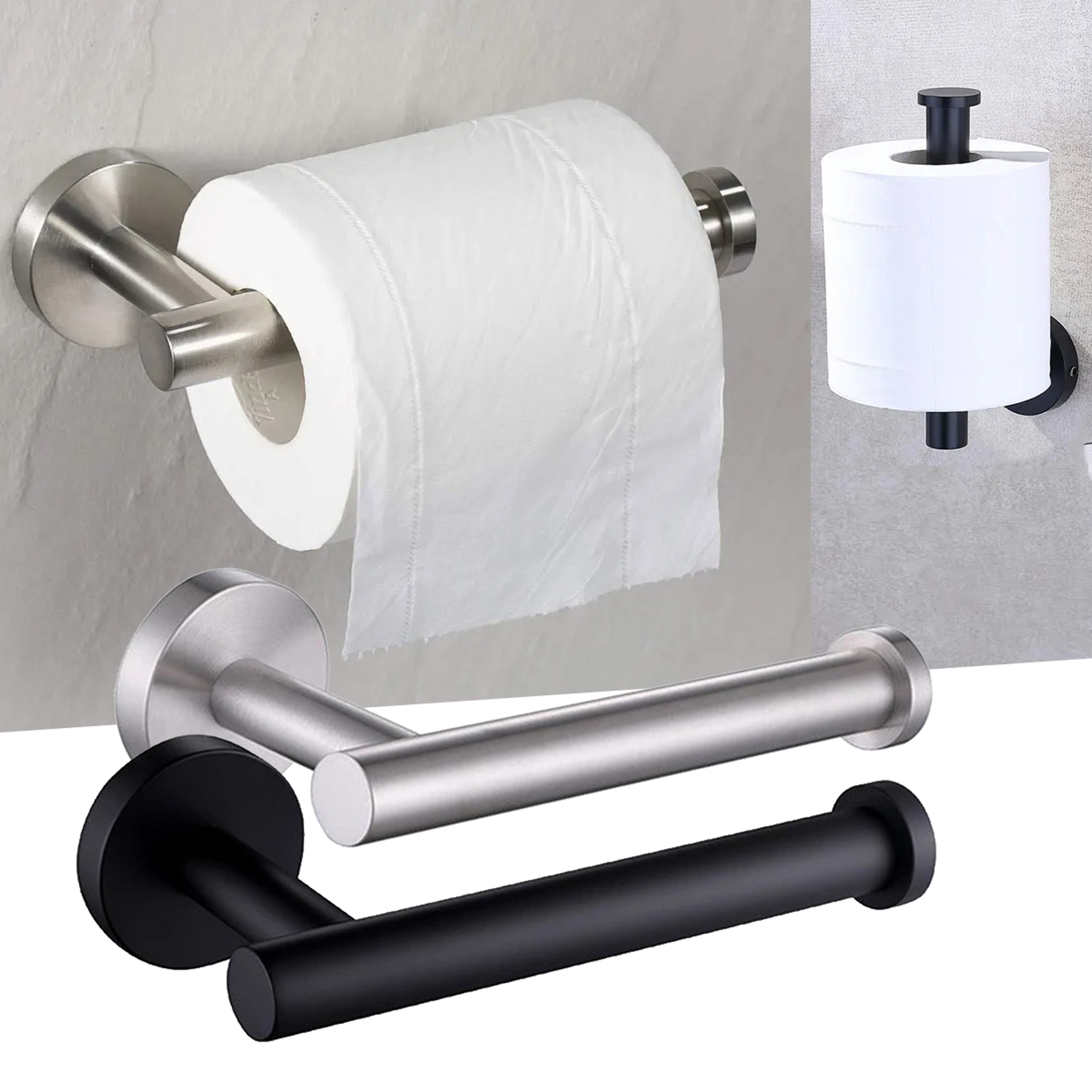 Stainless Steel Wall-Mount Toilet Paper Holder Modern Tissue Roll Dispenser for Bathroom Storage – view 1