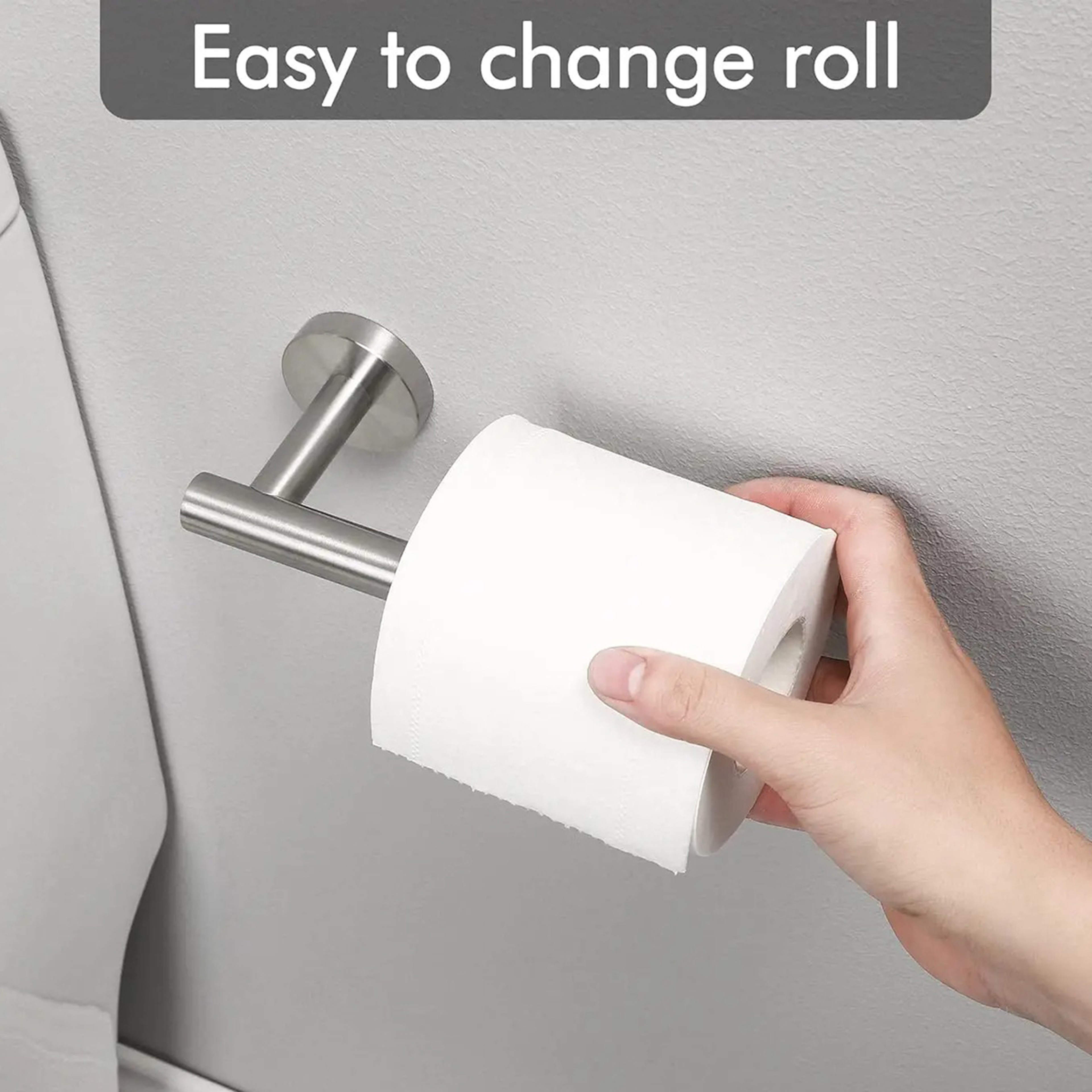 Stainless Steel Wall-Mount Toilet Paper Holder Modern Tissue Roll Dispenser for Bathroom Storage – view 3