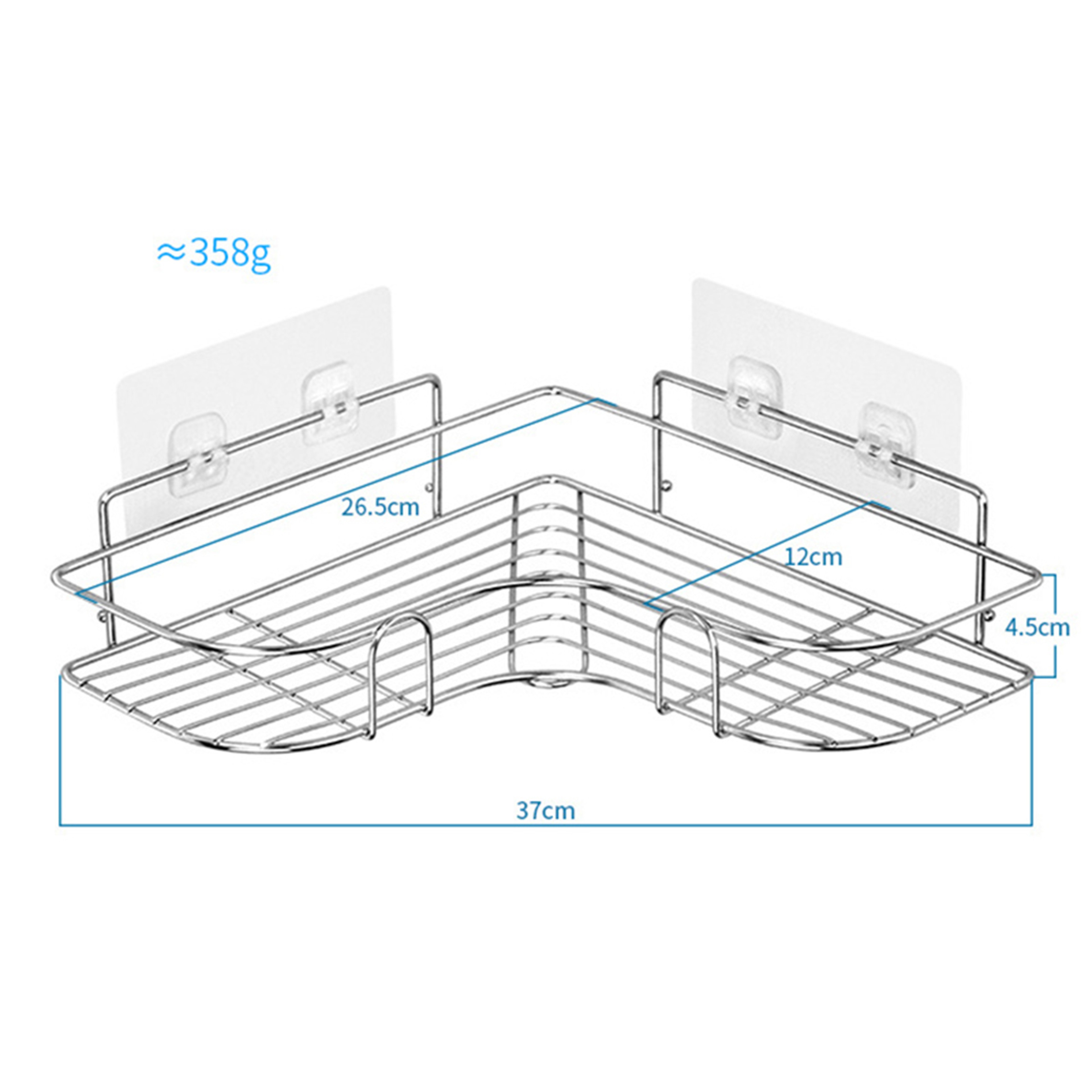Triangular Metal Shower Rack Space-Saving Shelf for Toilets & Kitchens – view 5