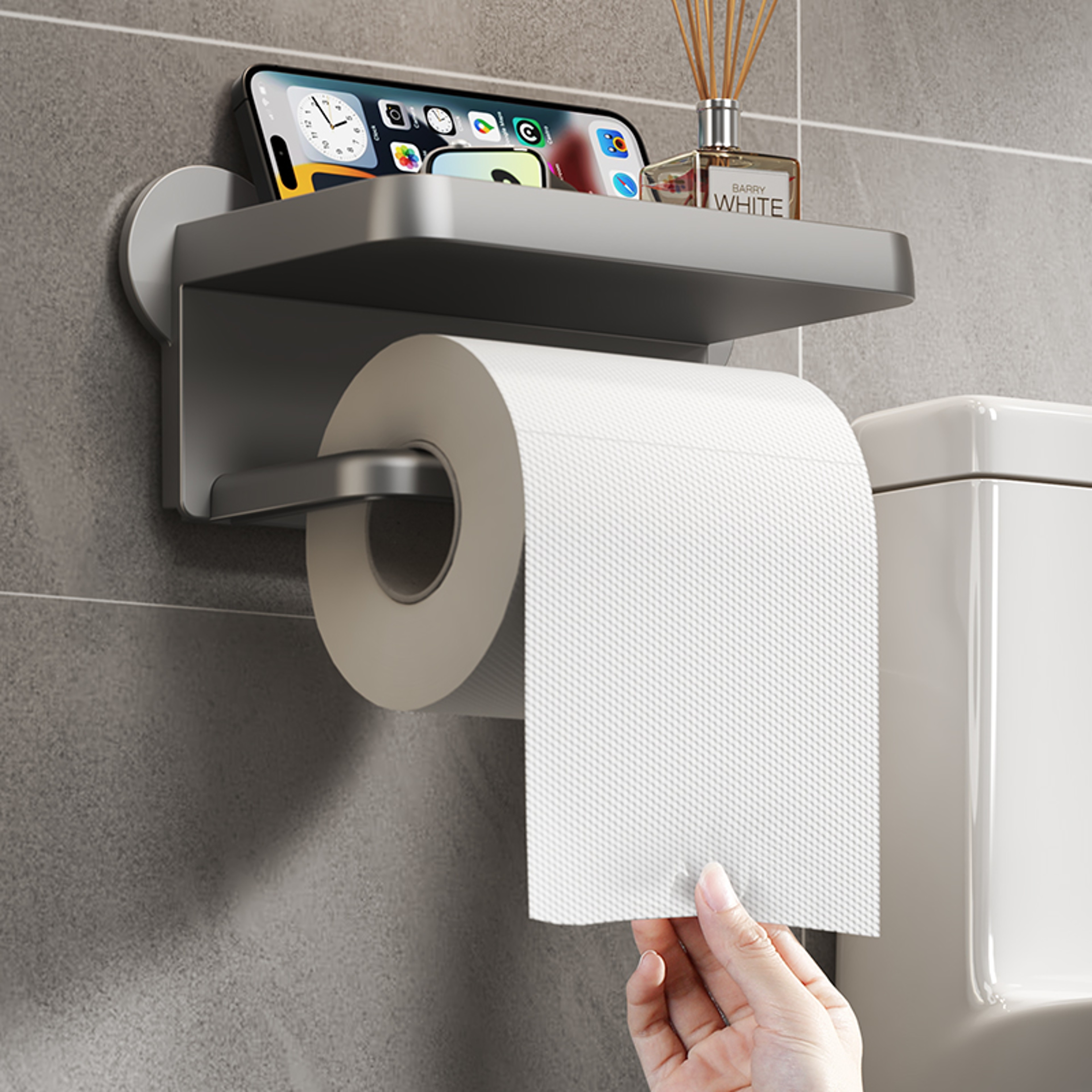 Bear Head Toilet Paper Holder WallMounted No Drilling Easy Installation Cute Tissue Dispenser 5