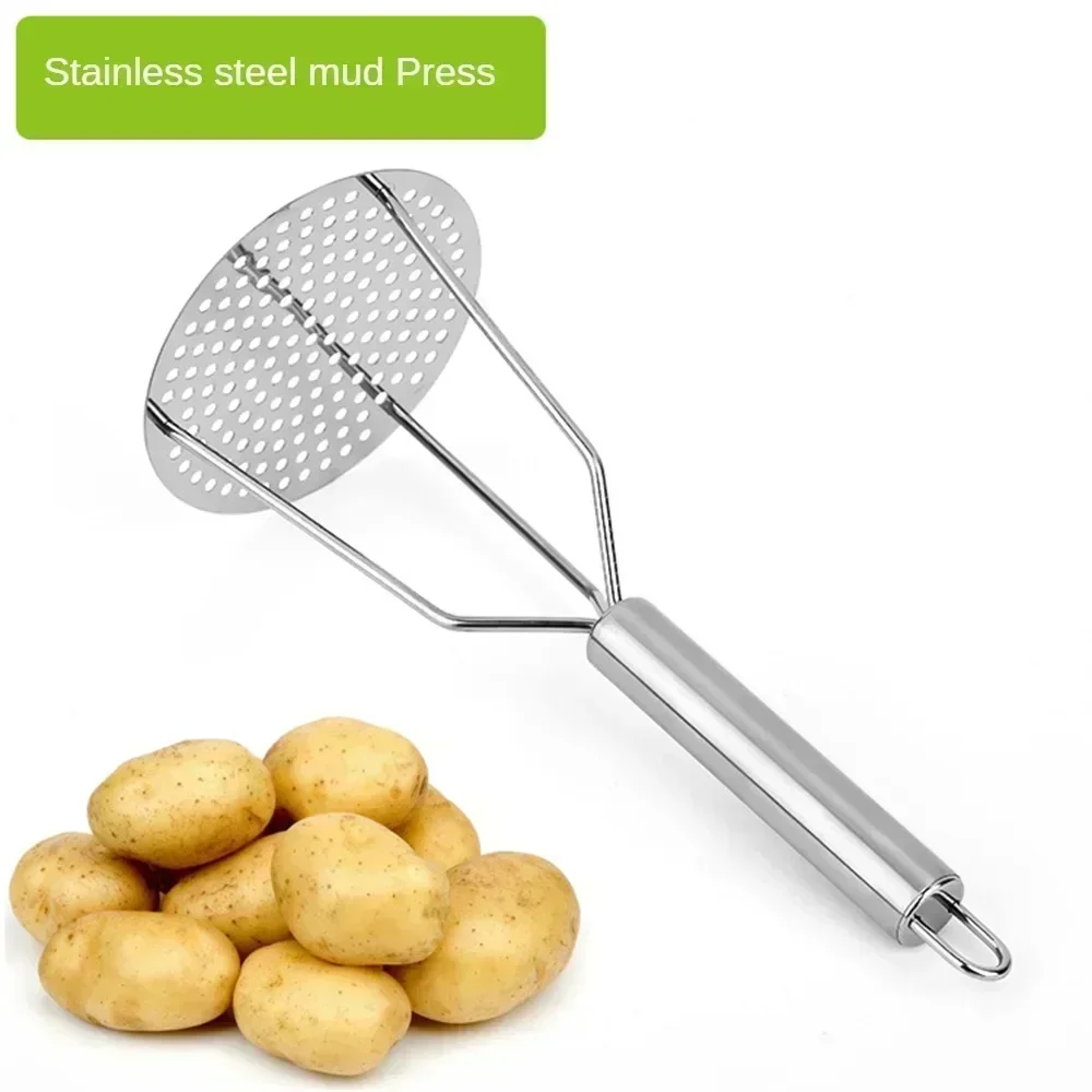 Stainless Steel Potato Masher & Vegetable Press Perfect Kitchen Tool for Mashing Potatoes, Vegetables, and Fruits – view 2