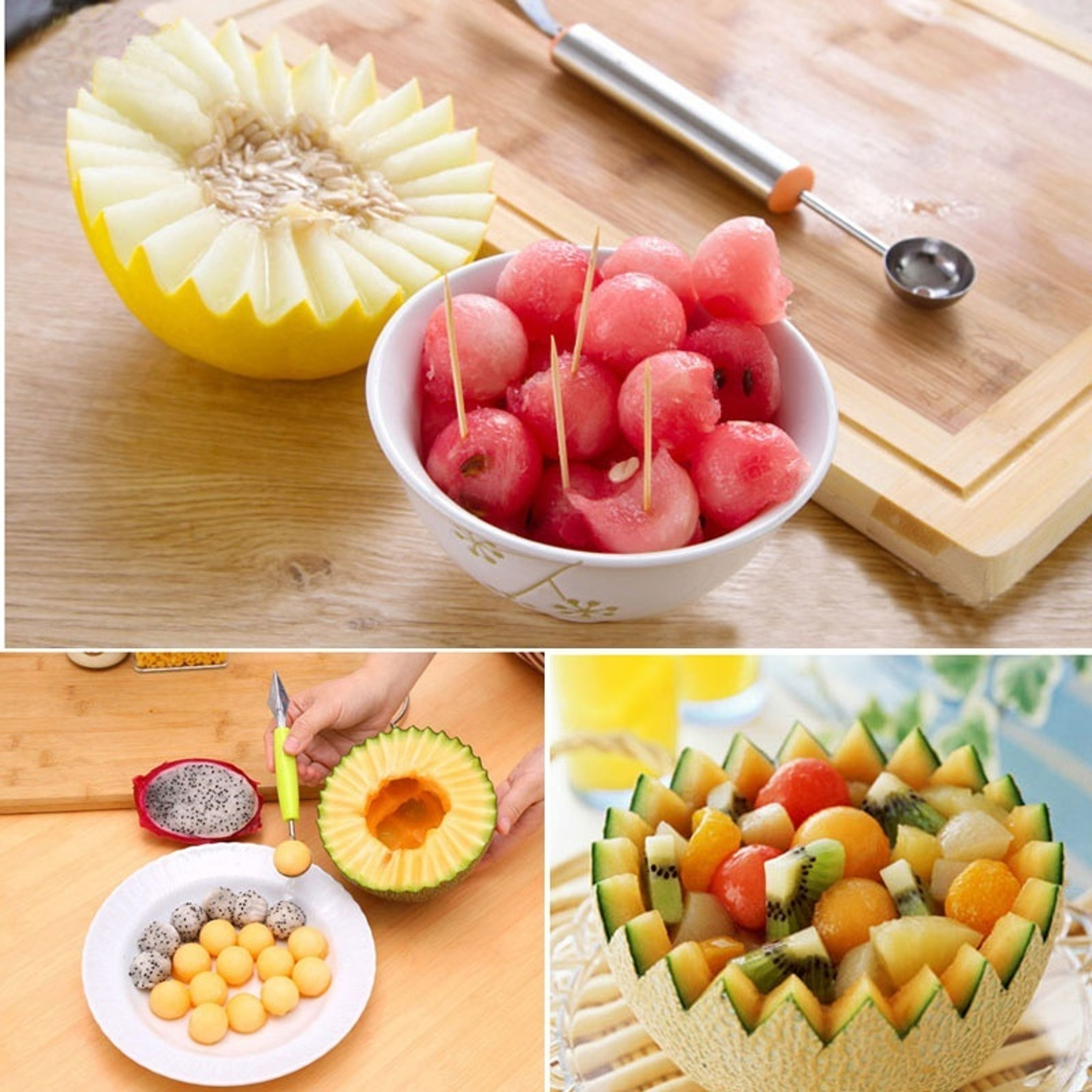 Dual-Head Carving Knife for Fruit & Vegetables Multi-Function Slicer & Scoop Cutter random color – view 4