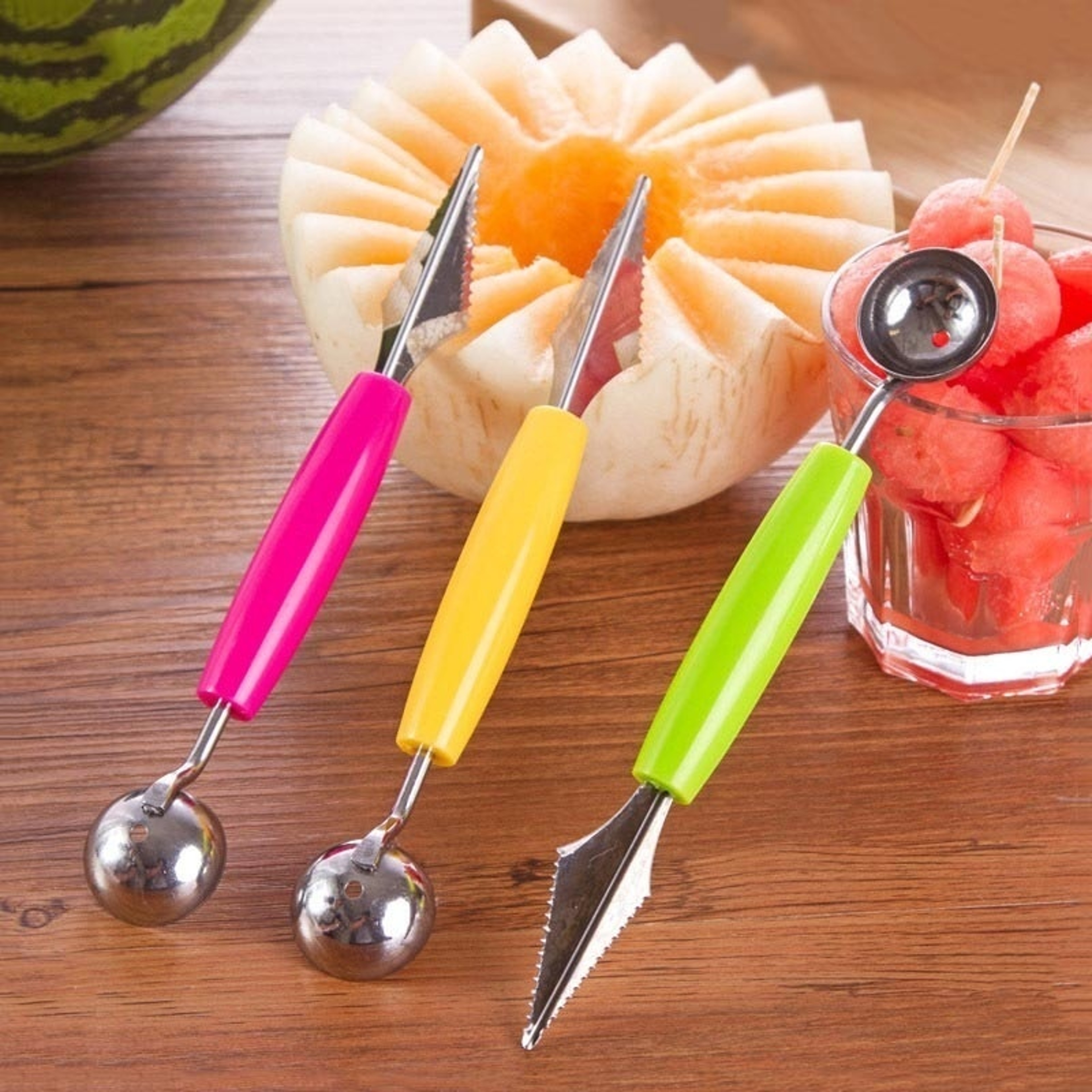 Dual-Head Carving Knife for Fruit & Vegetables Multi-Function Slicer & Scoop Cutter random color – view 7