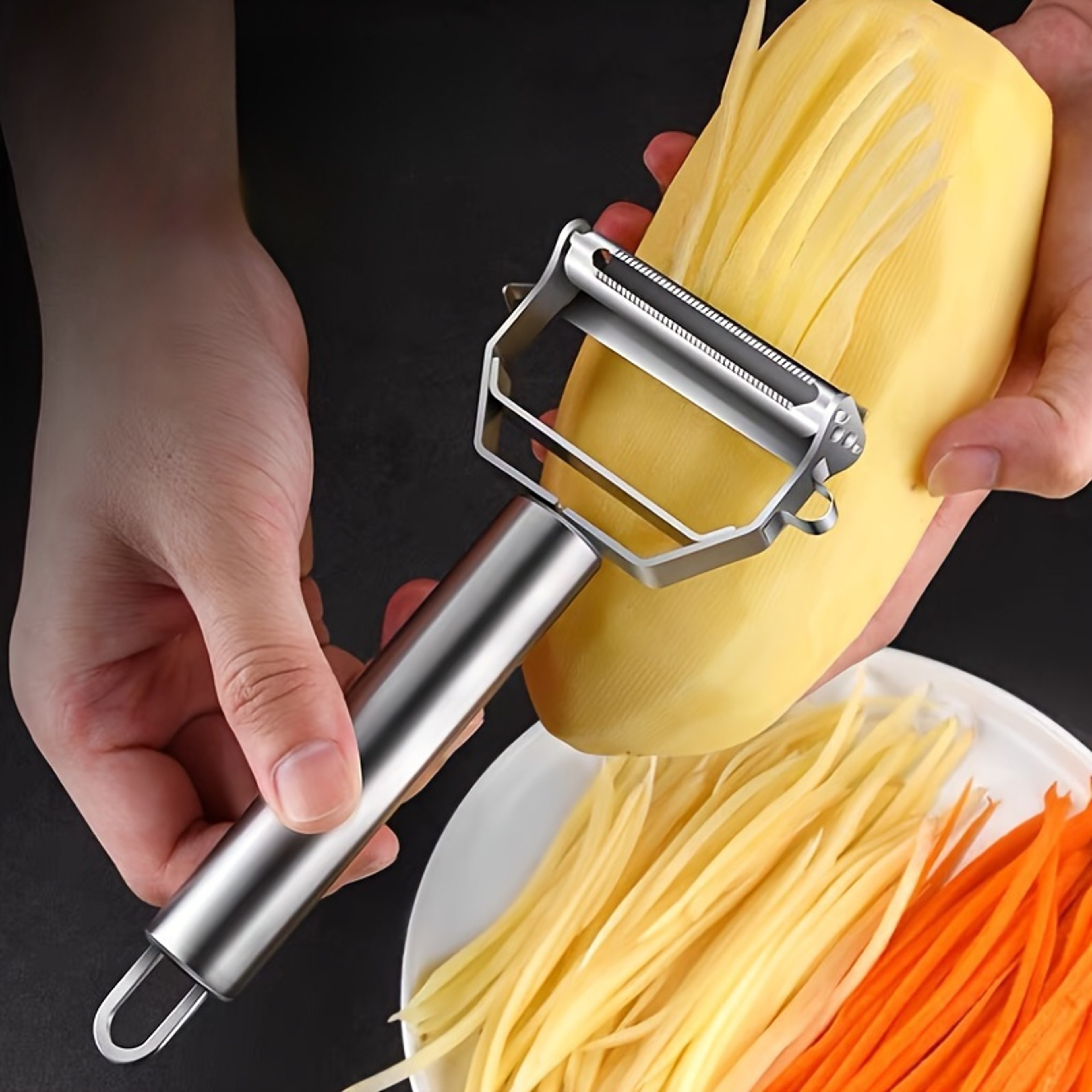 Stainless Steel DoubleHead Vegetable Peeler MultiFunction Fruit And Vegetable Kitchen Tool For Easy 2
