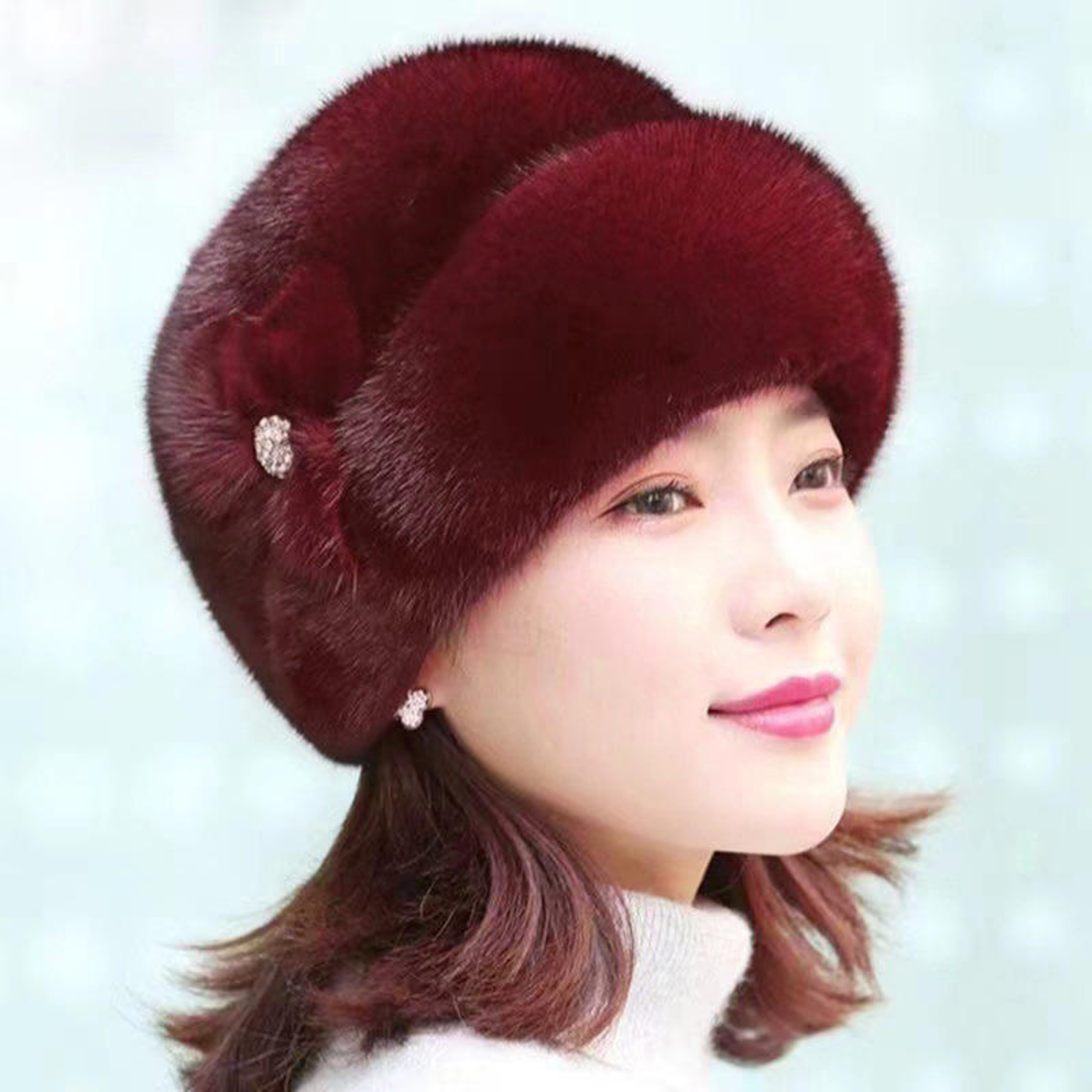 New Winter Warm Hat Imitation Mink Fur Earflap Fisherman Earwarmer Hat for Women – view 12