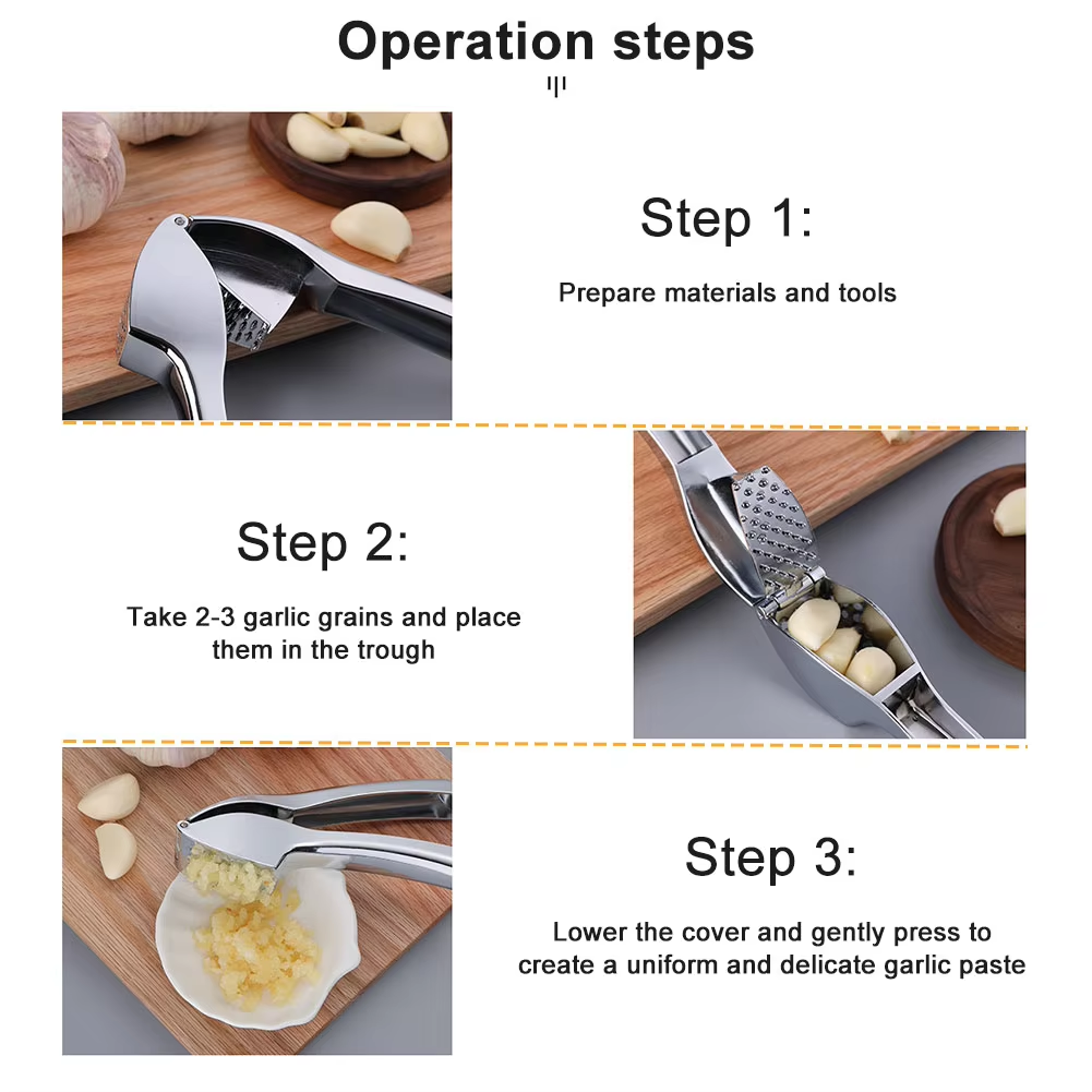 Garlic Press Crusher Ergonomic, Anti-Rust Handheld Kitchen Tool for Effortless Garlic & Ginger Crushing – view 5