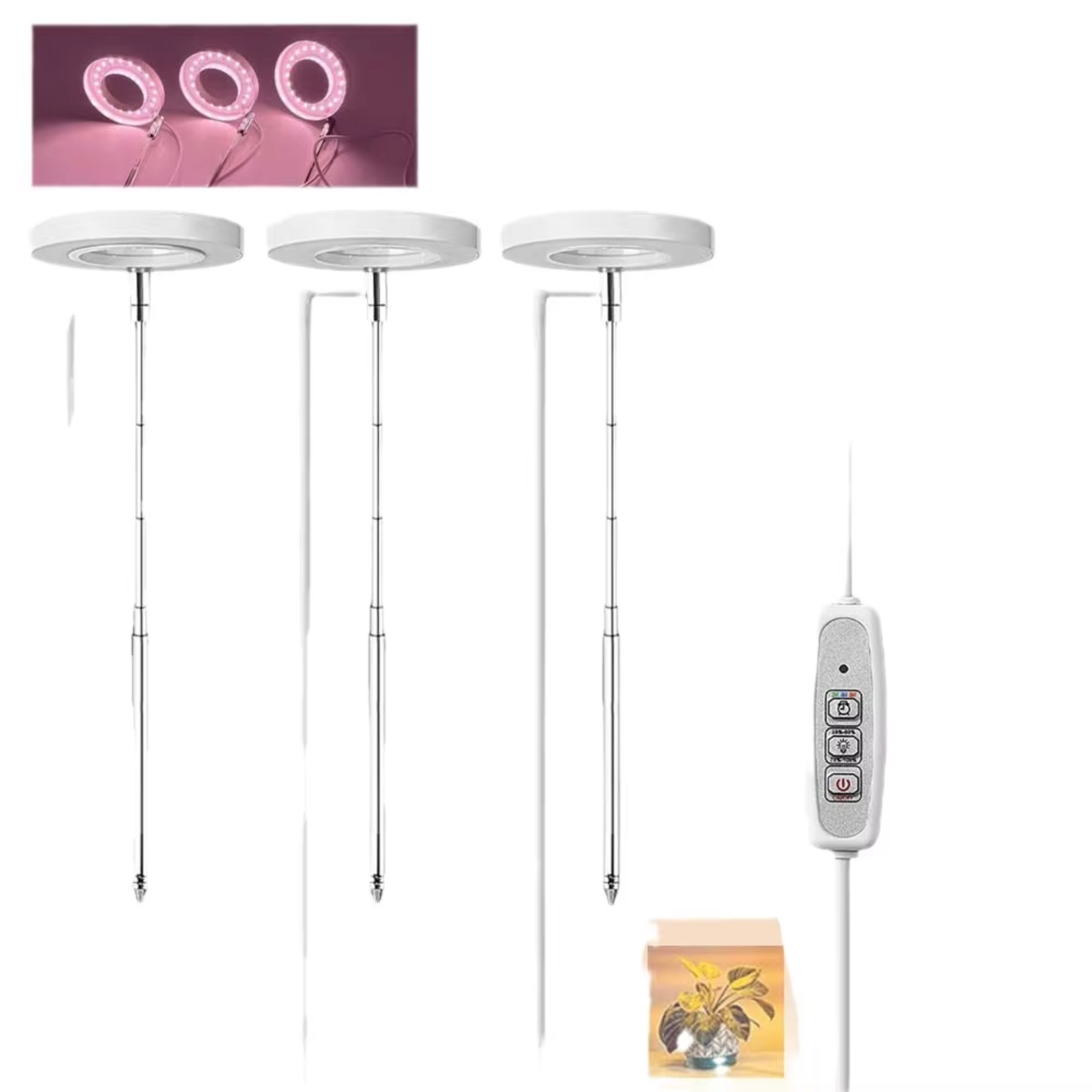 Full Spectrum Indoor LED Grow Light With Level Dimming Telescopic Design For Fleshy Viridiplantae A 1