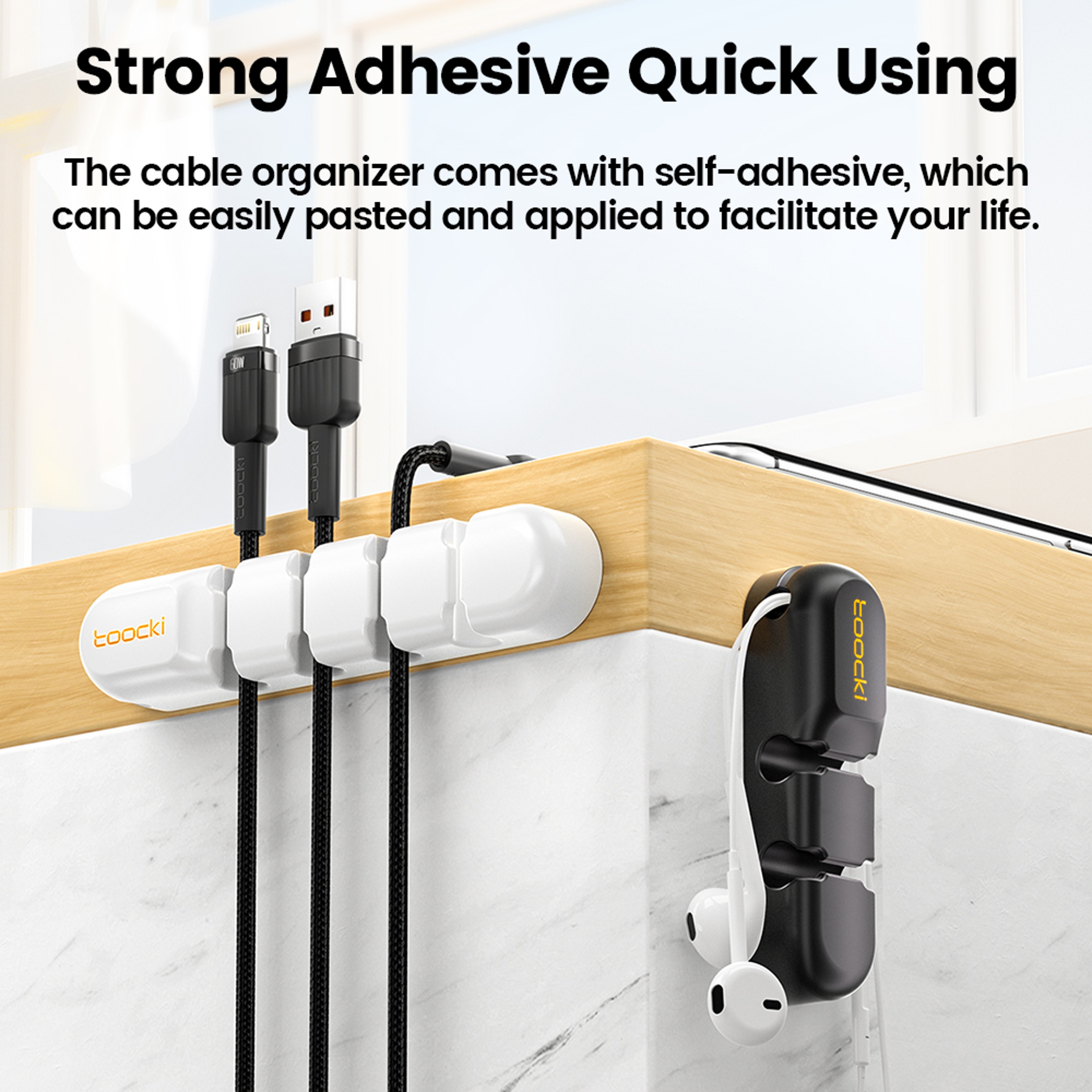 Cable Organizer With Holes Flexible Wire Management Clips For Clean And Tidy Cables 2