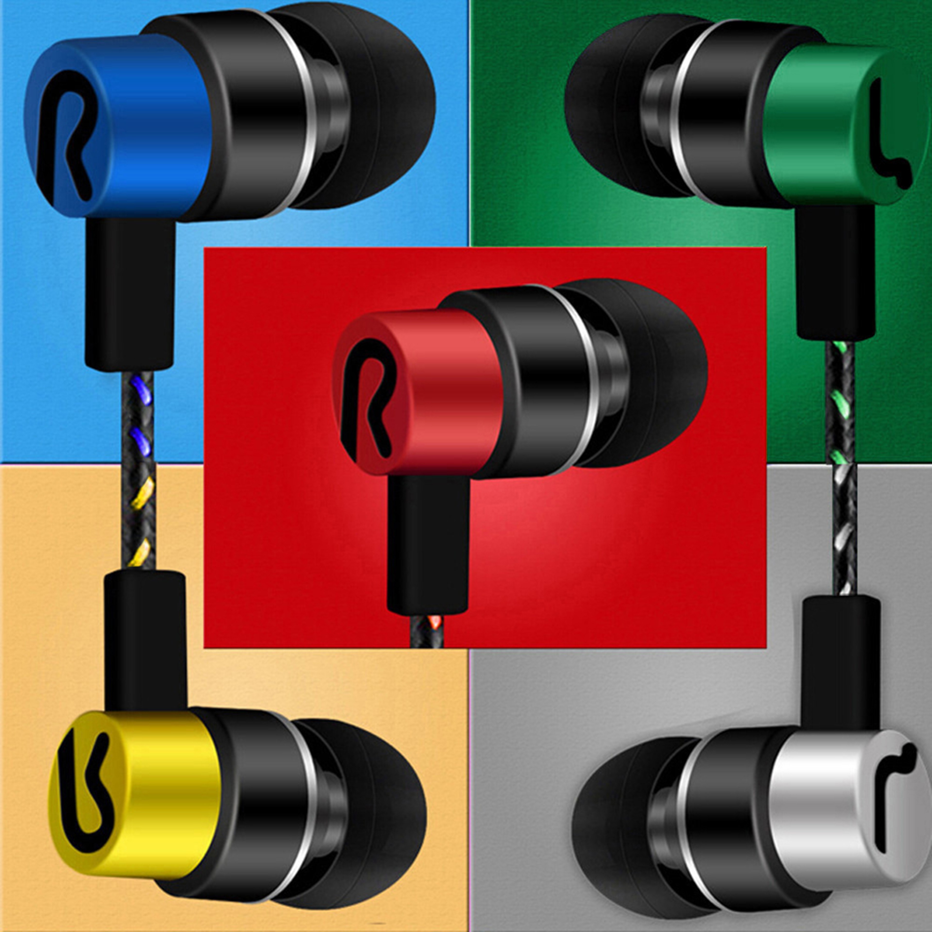 Bass Boosted Wired In Ear Headphones Superb Noise Cancelling Earbuds with Stereo Sound – view 6