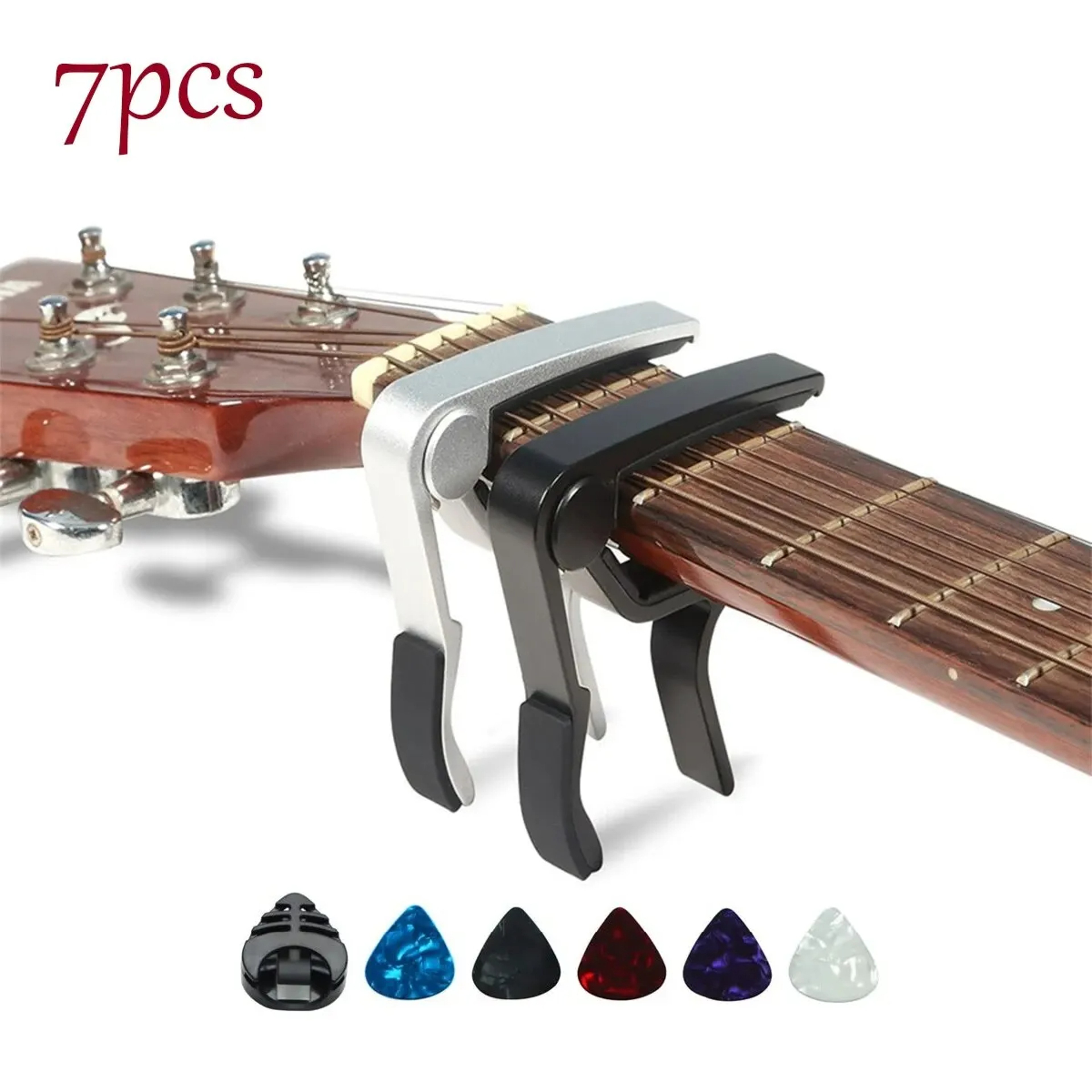 Guitar Capo Set With Picks And Holder For Acoustic And Electric Guitars 0