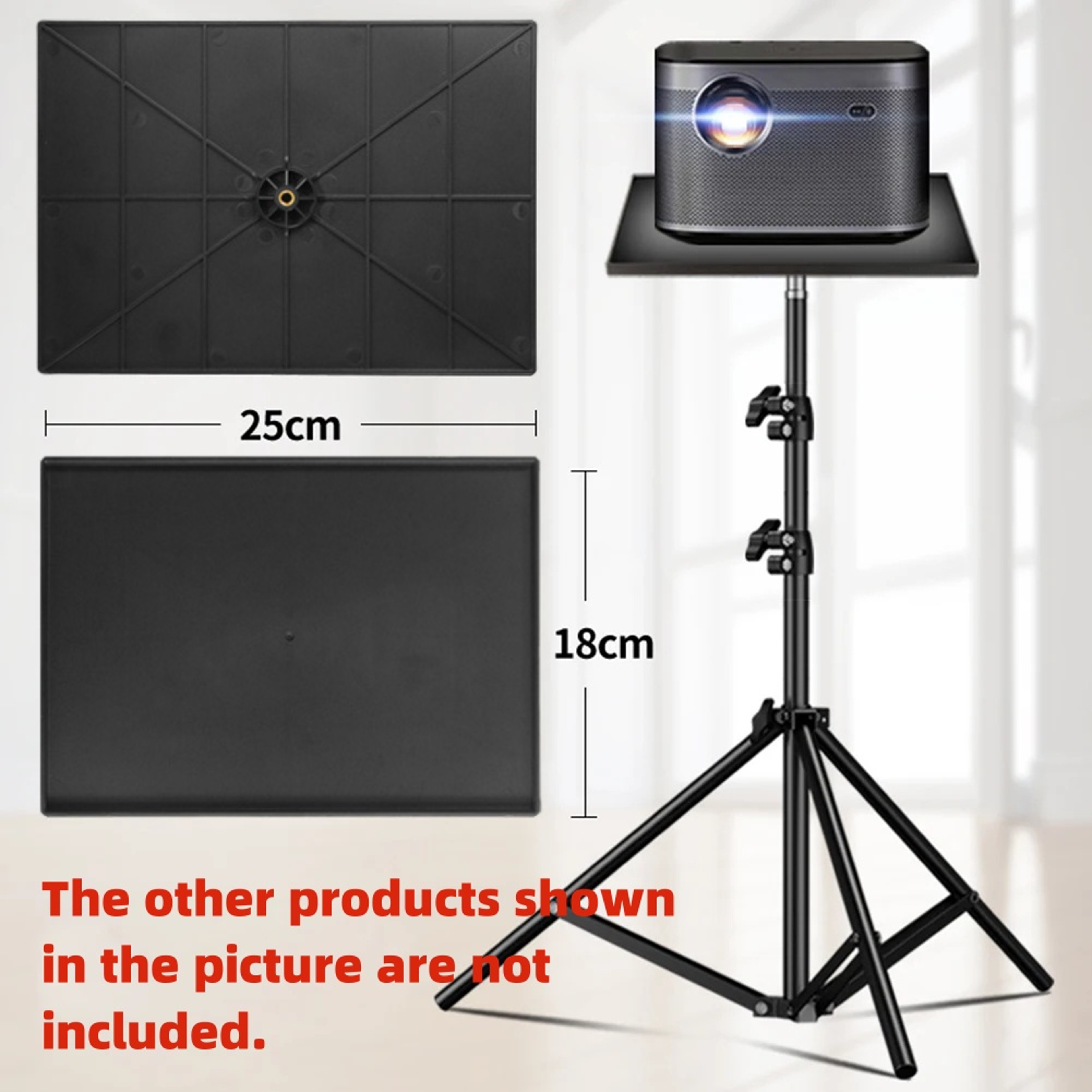 Projector Tray Stand With Metal Thread Adapter For Desk Mount Durable Accessory For Projector Setup 1