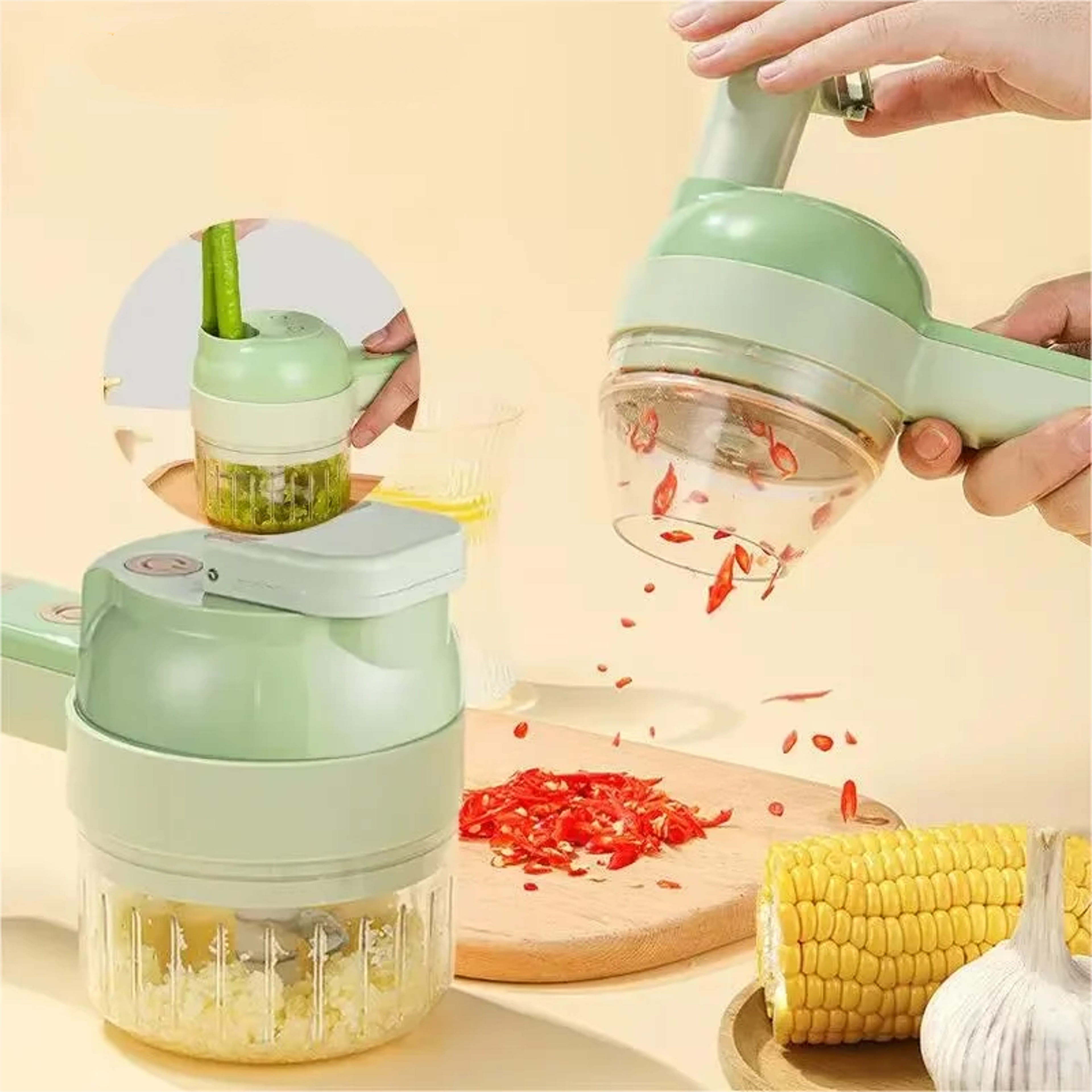 Wireless Electric Vegetable Cutter Set Handheld Food Chopper & Meat Grinder for Easy Kitchen Prep – view 1