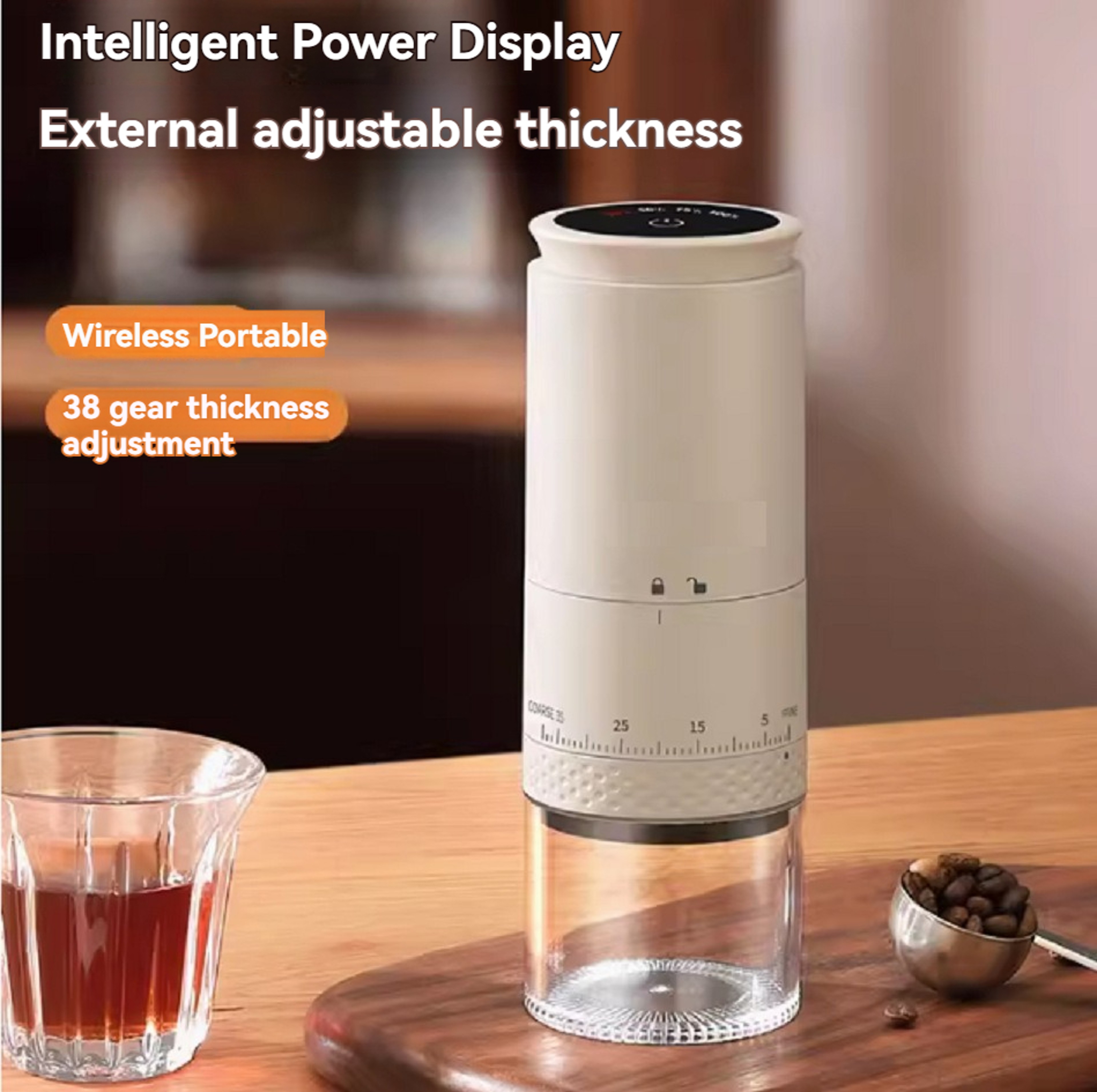 Rechargeable Electric Coffee Grinder With Adjustable Settings And TypeC Charging 3