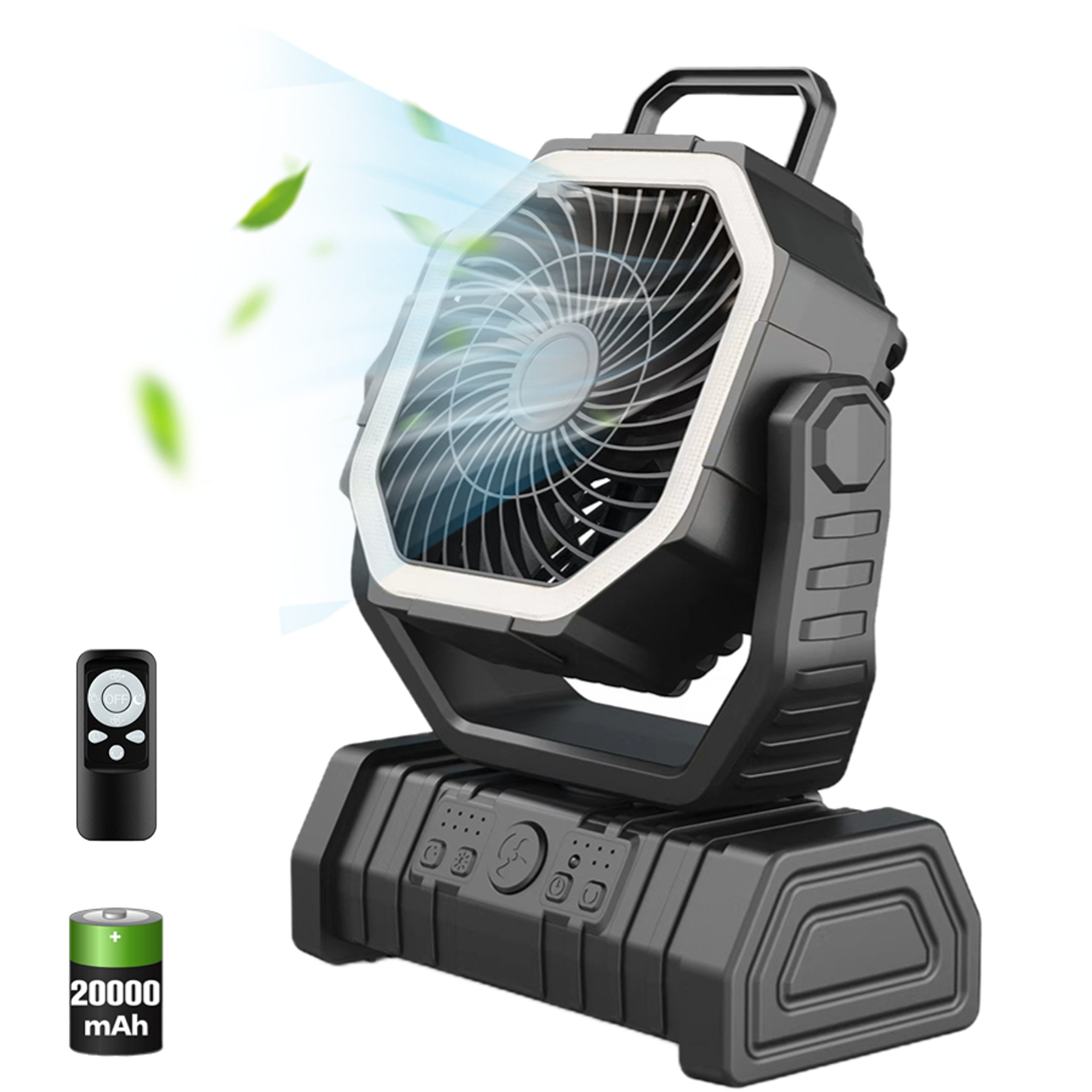 All Day Portable USB Rechargeable Camping Fan With Rotation High Capacity Battery Powered Tent Air  7