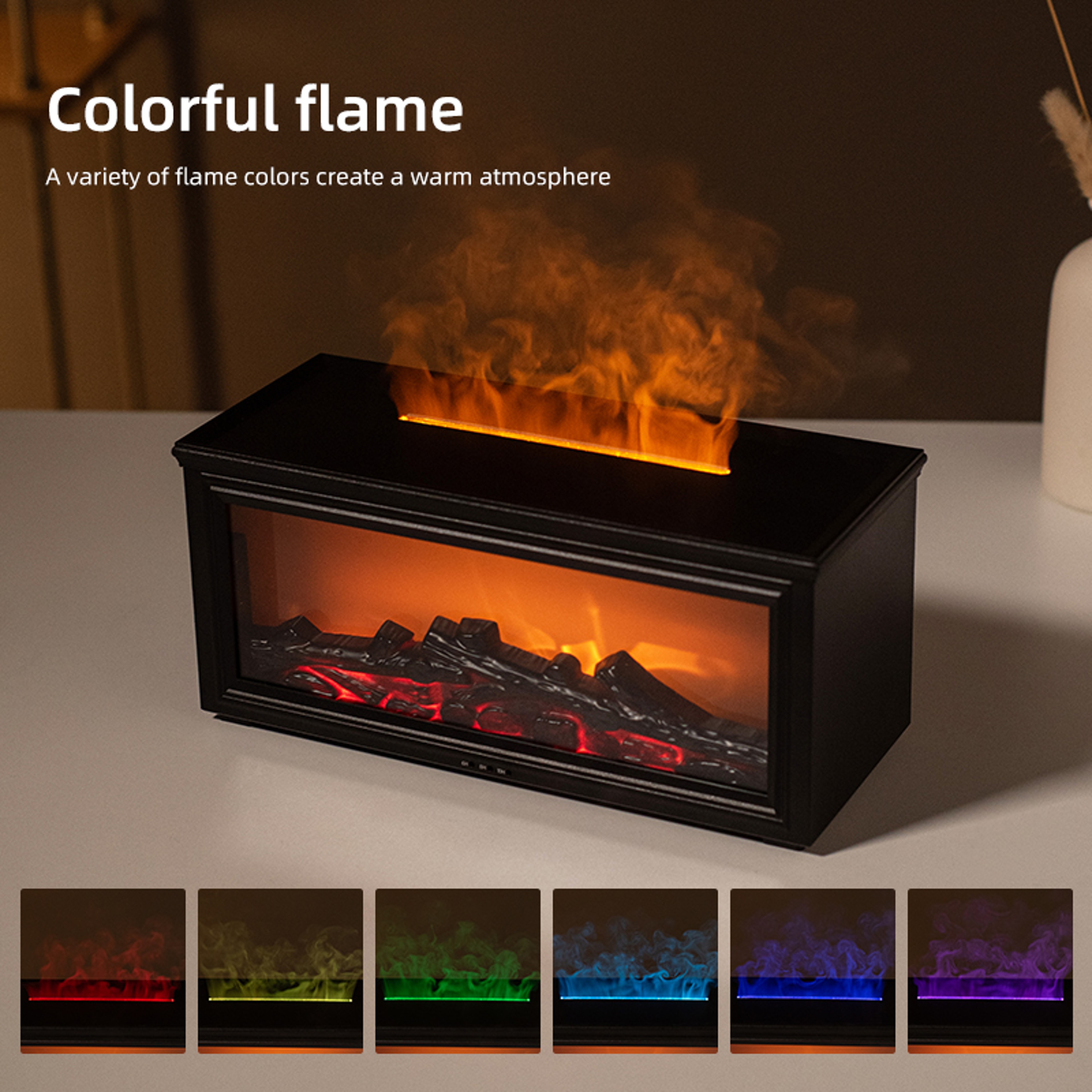 Essential Oil Fireplace Diffuser Mini Flame Aromatherapy Humidifier  Oil Diffuser 1