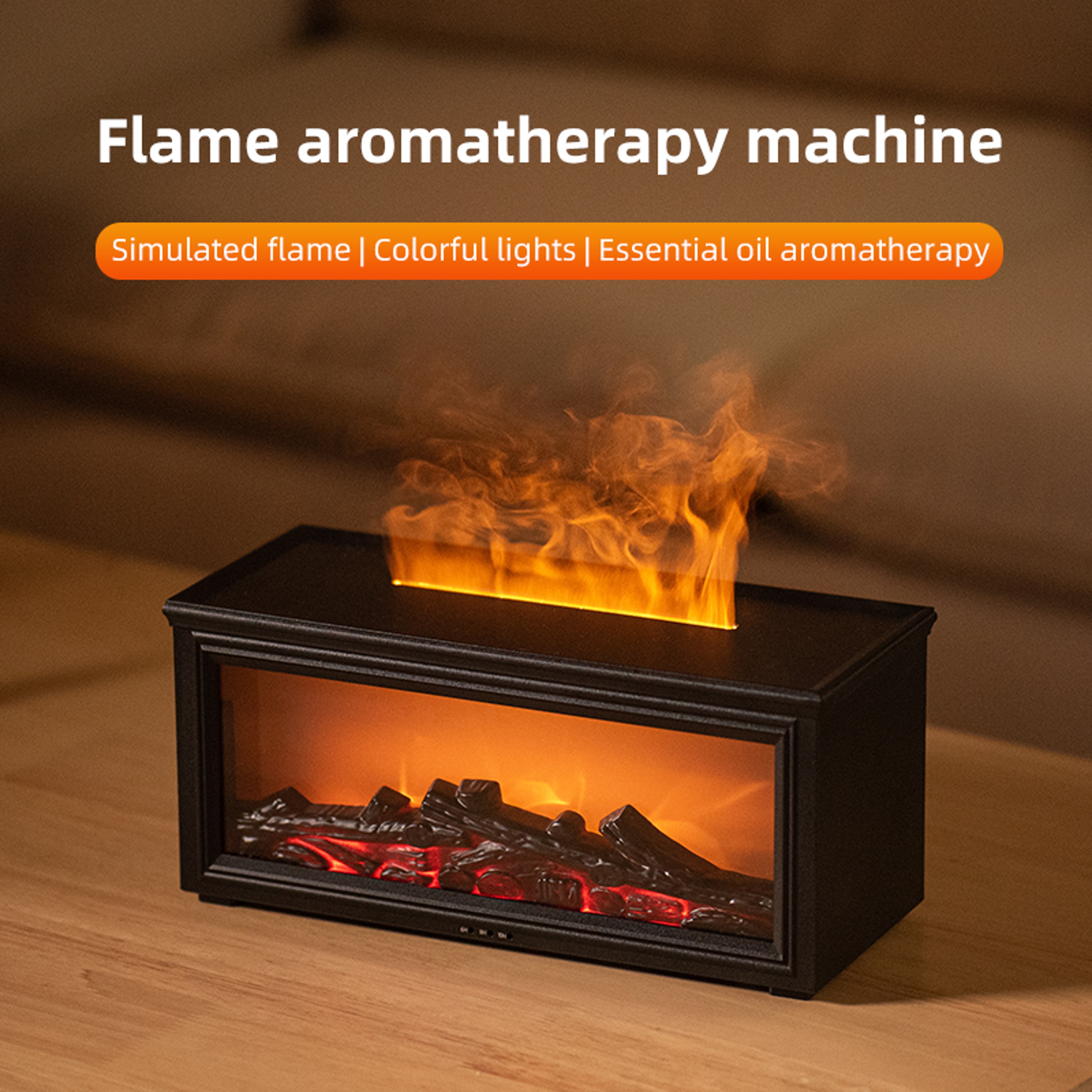 Essential Oil Fireplace Diffuser Mini Flame Aromatherapy Humidifier  Oil Diffuser 3
