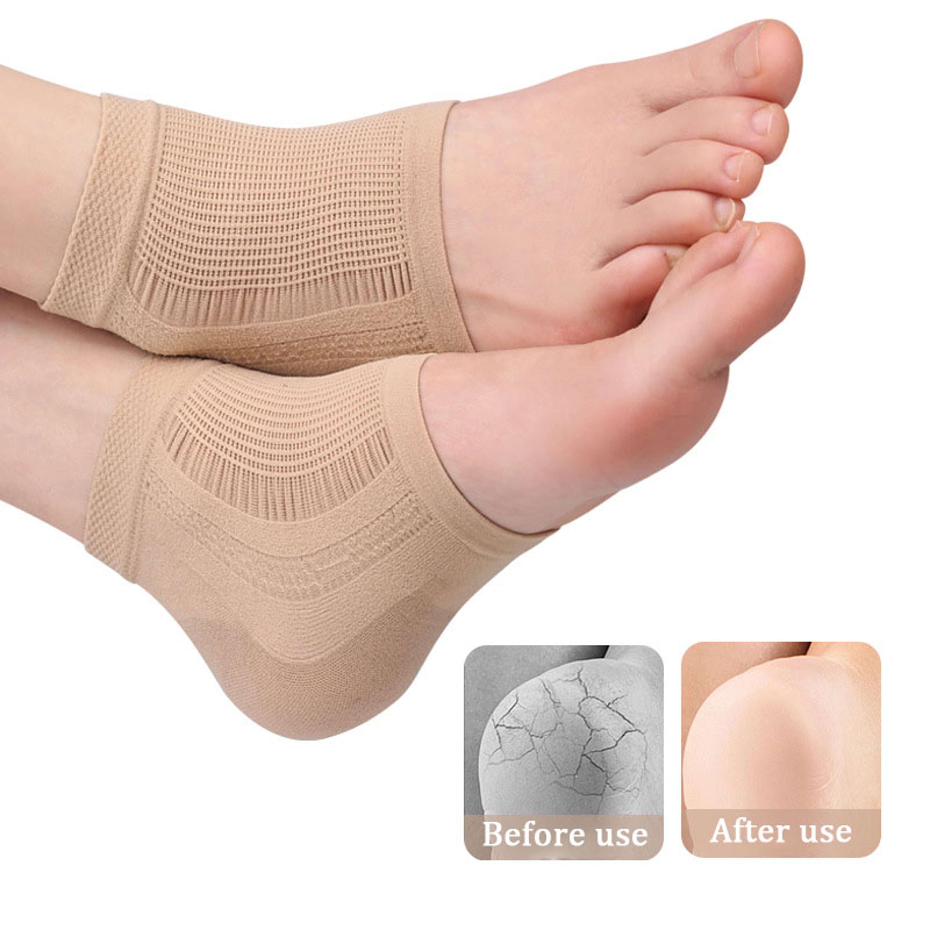 Heel Protector Gel Socks Moisturizing  AntiCracking Silicone Foot Cover For Dry Feet Cracked Heels 2