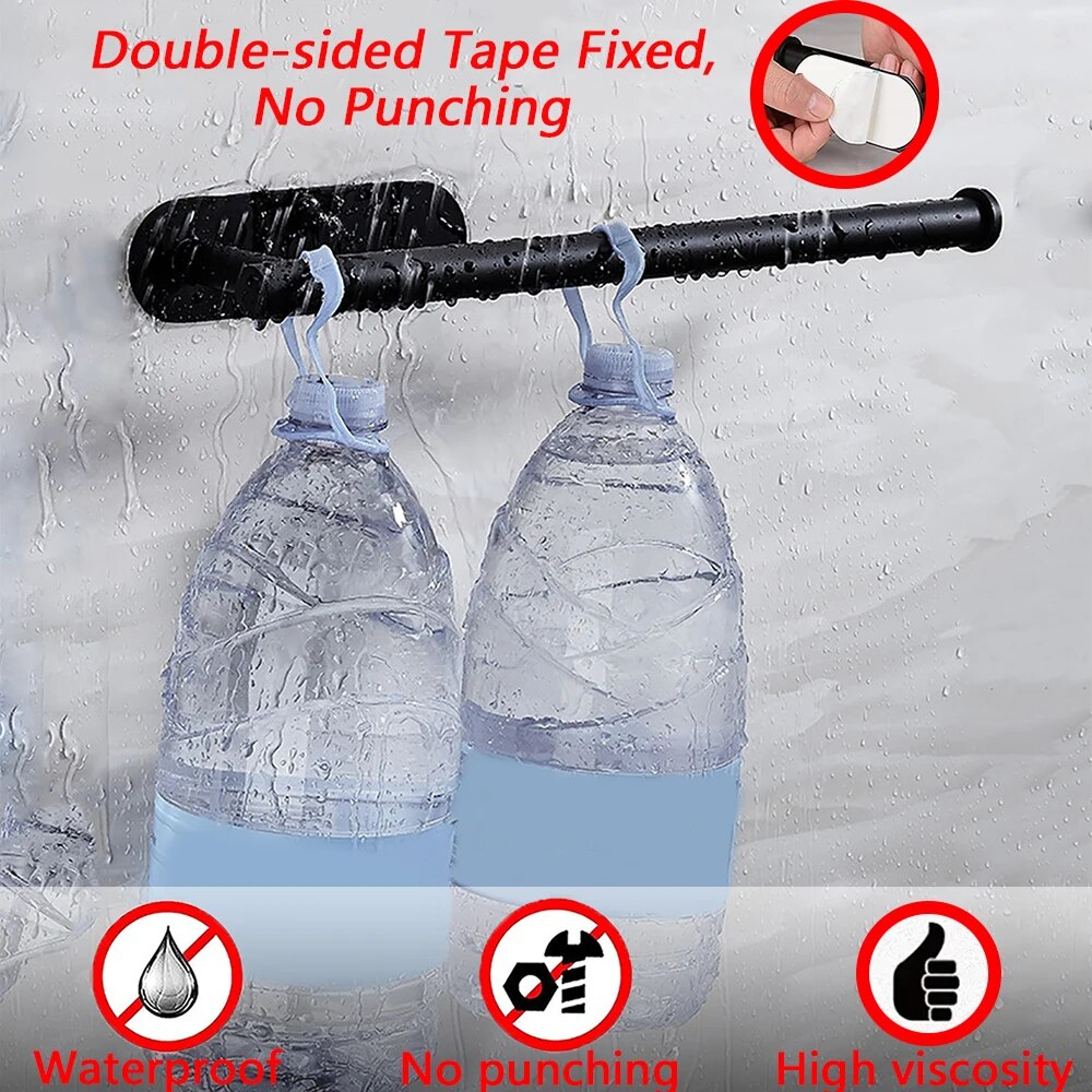 Adhesive Kitchen Paper Towel Holder & Toilet Roll Dispenser Space-Saving Bathroom Organizer – view 3