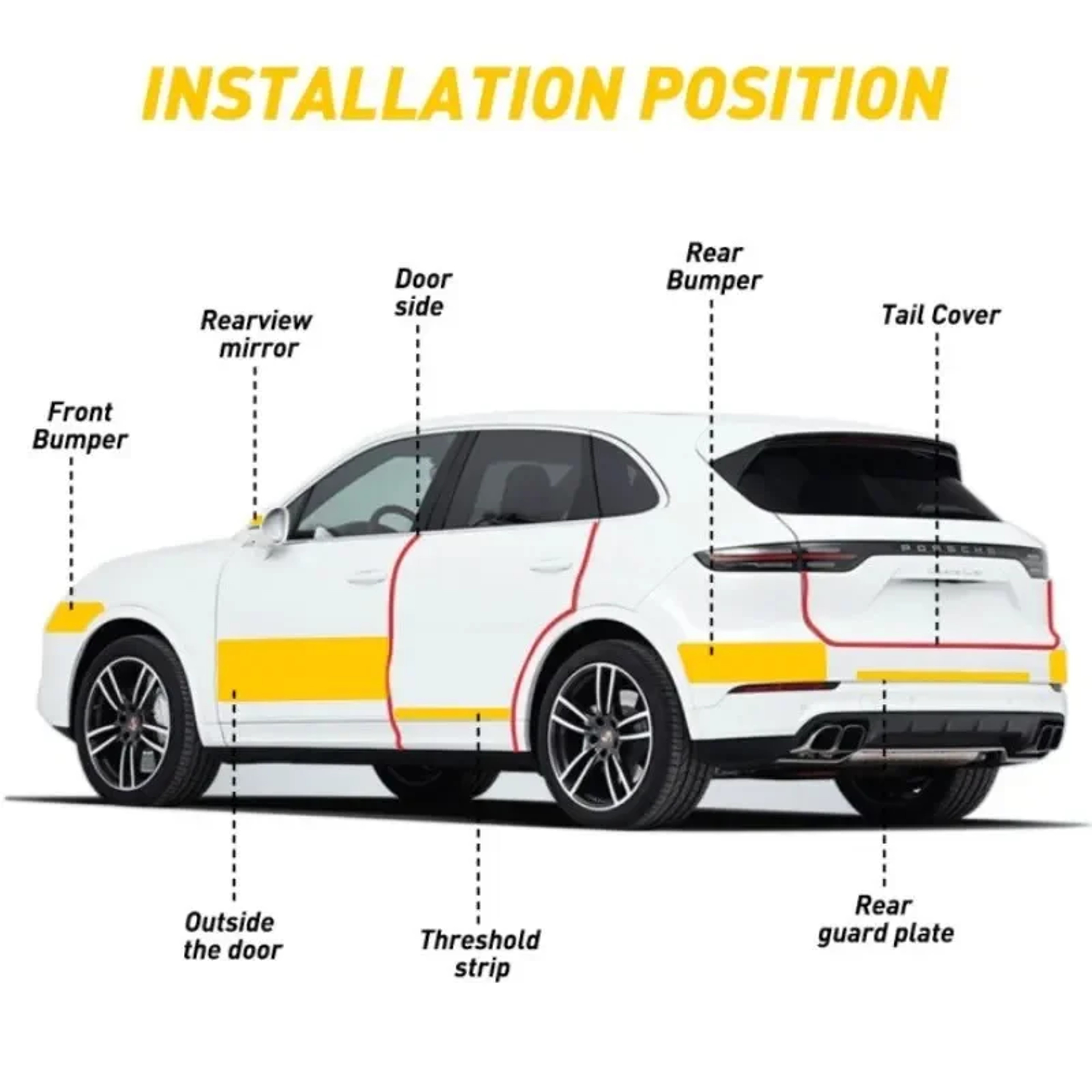 Carbon Fiber Car Sill Sticker Protective Strip AntiScratch Waterproof Rearview Mirror Tape For Vehi 5