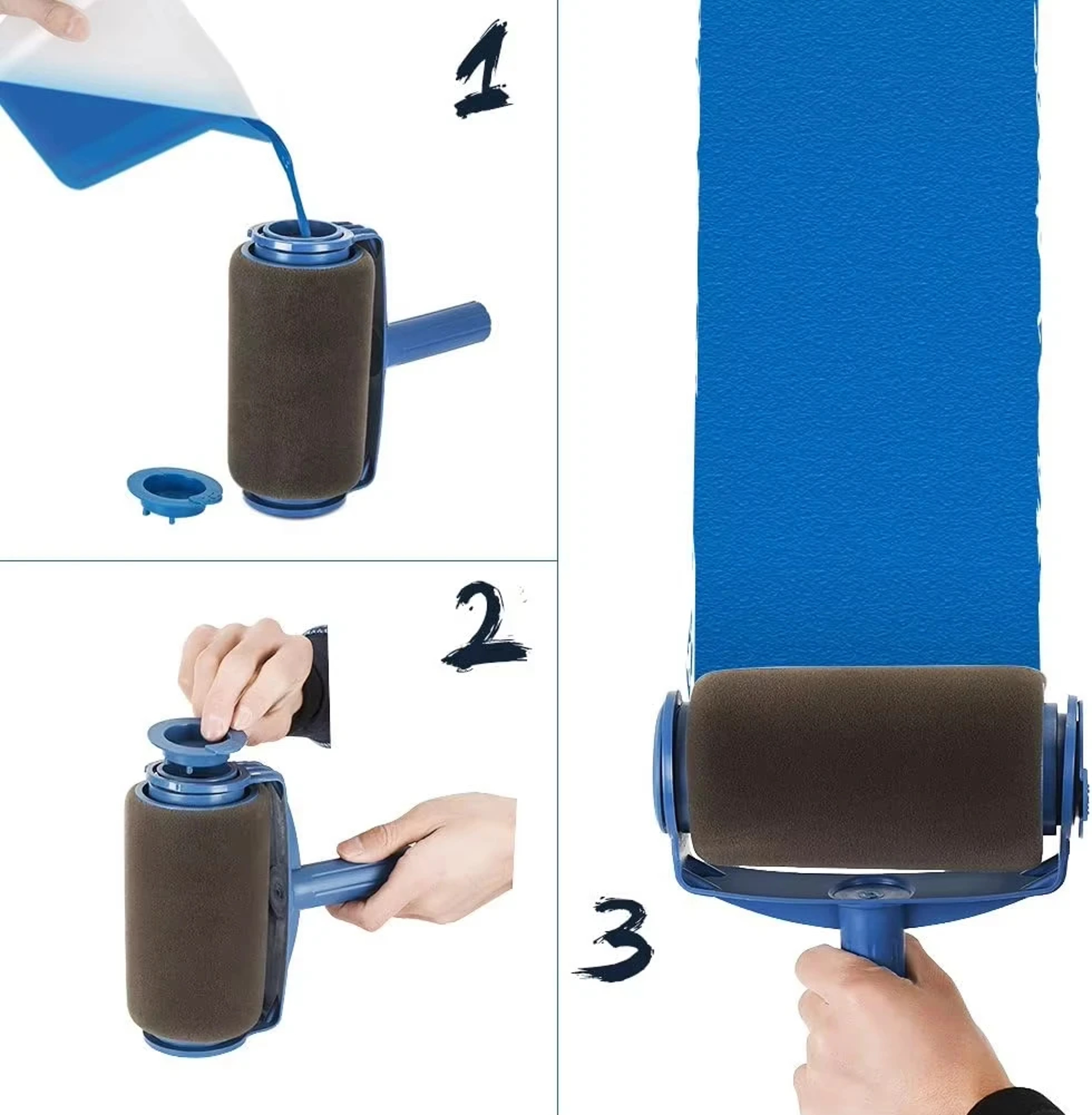 Handheld Paint Roller Brush Versatile Tool For Painting Walls Ceilings  Floors 6