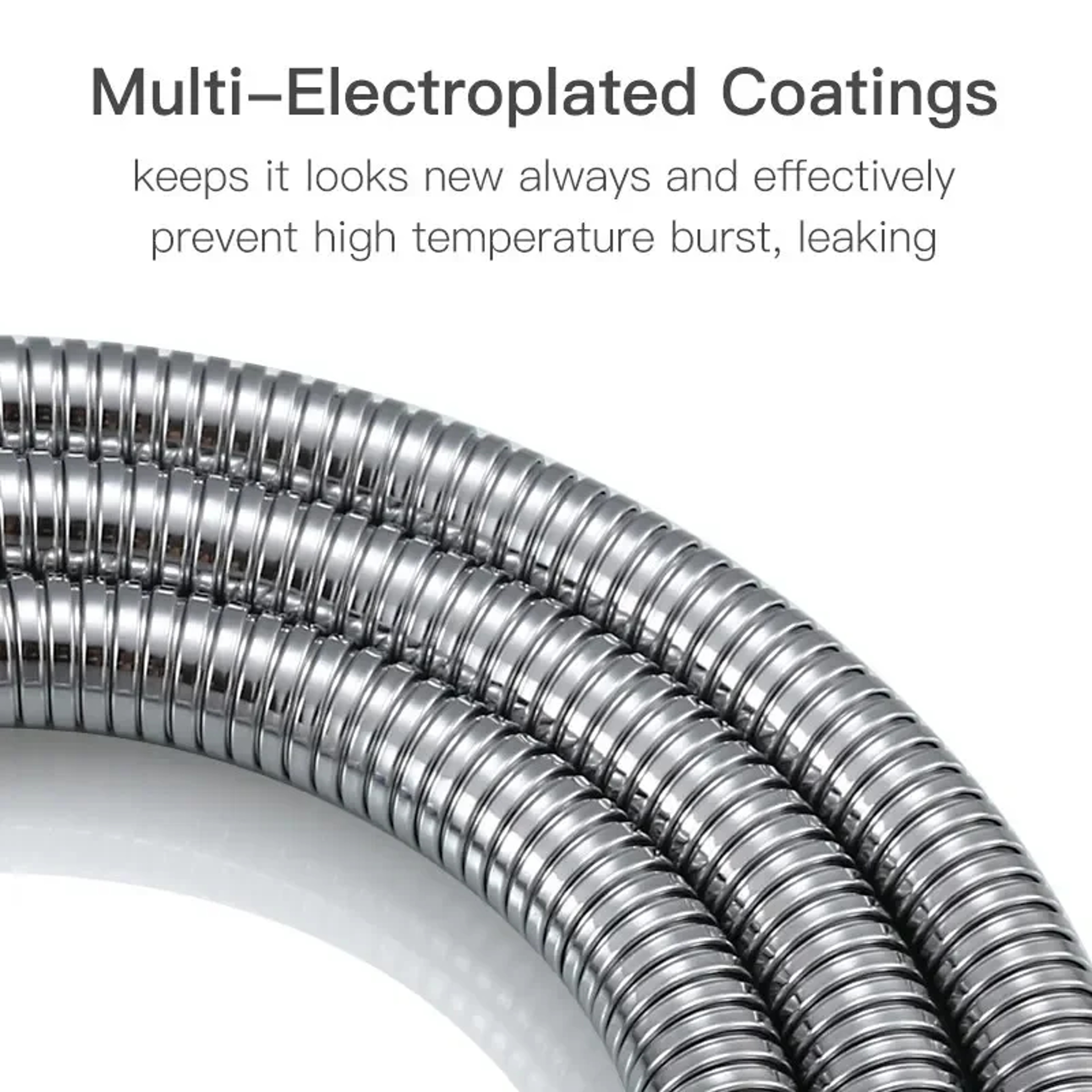Stainless Steel Flexible Shower Hose Durable HighStrength Hot And Cold Shower Tube For Bathroom Acc 3