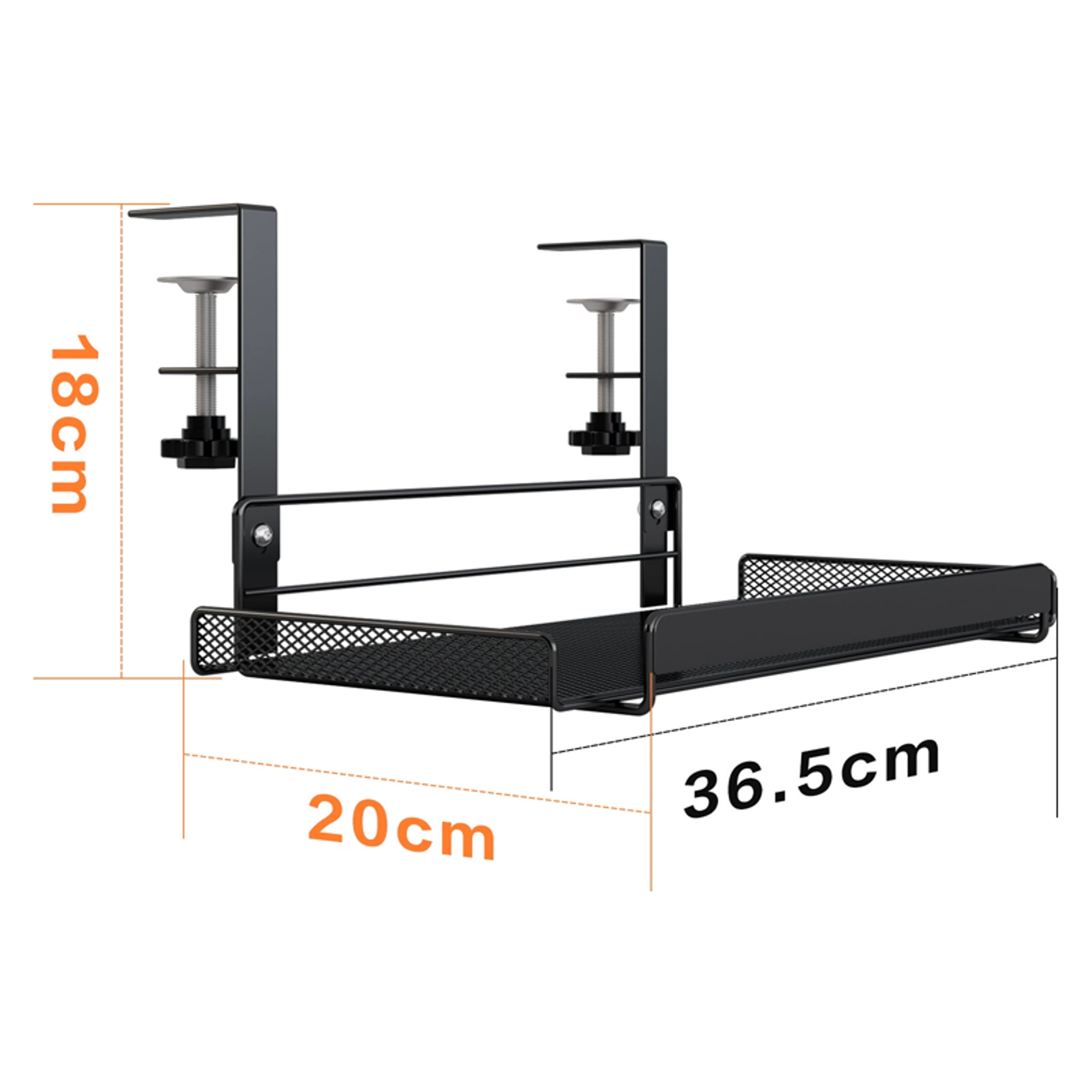 Sturdy UnderDesk Storage Rack With Cable Management Durable Metal Office Organizer 7