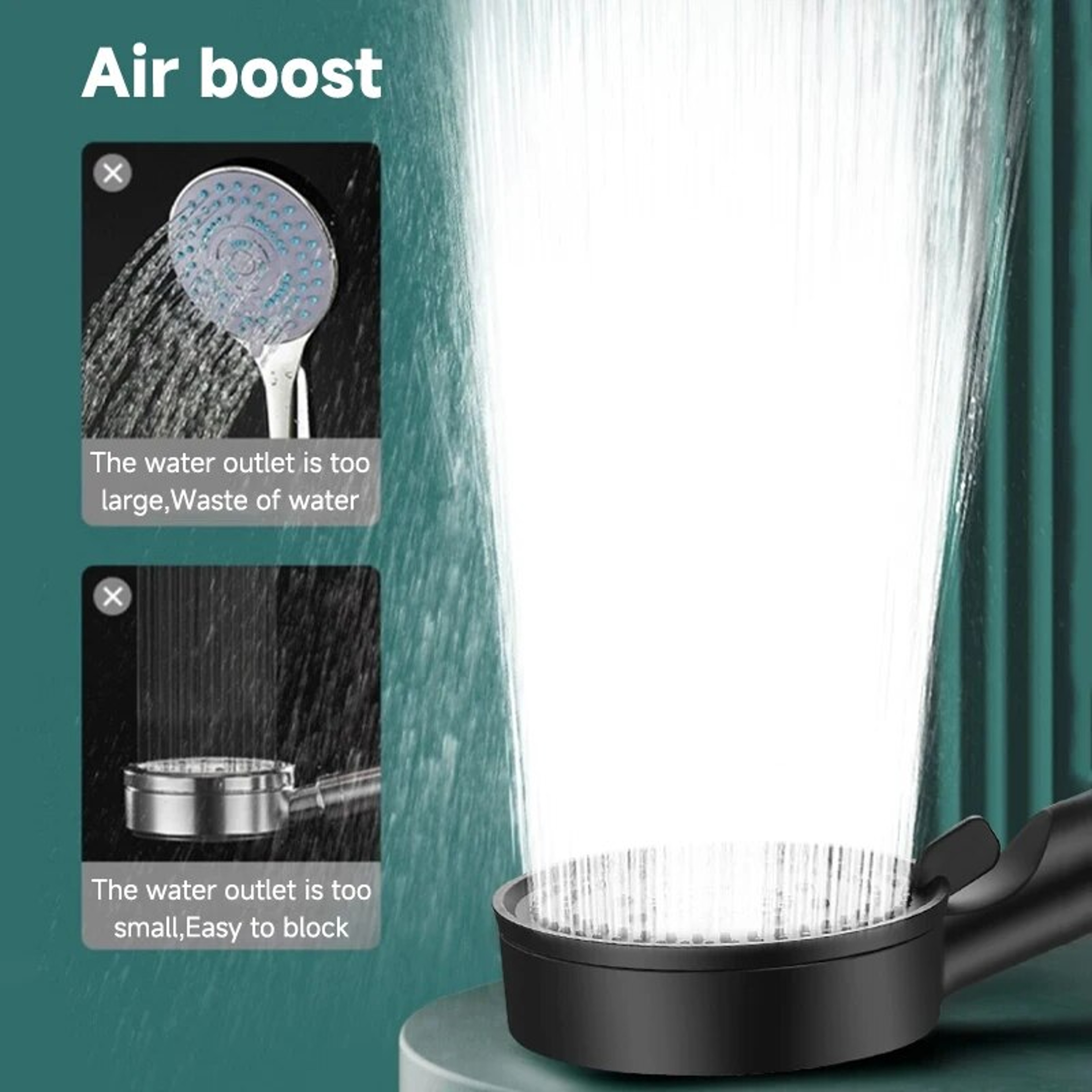 Adjustable Pressure Boost Shower Head Multifunctional Water Nozzle With Massage Feature 1