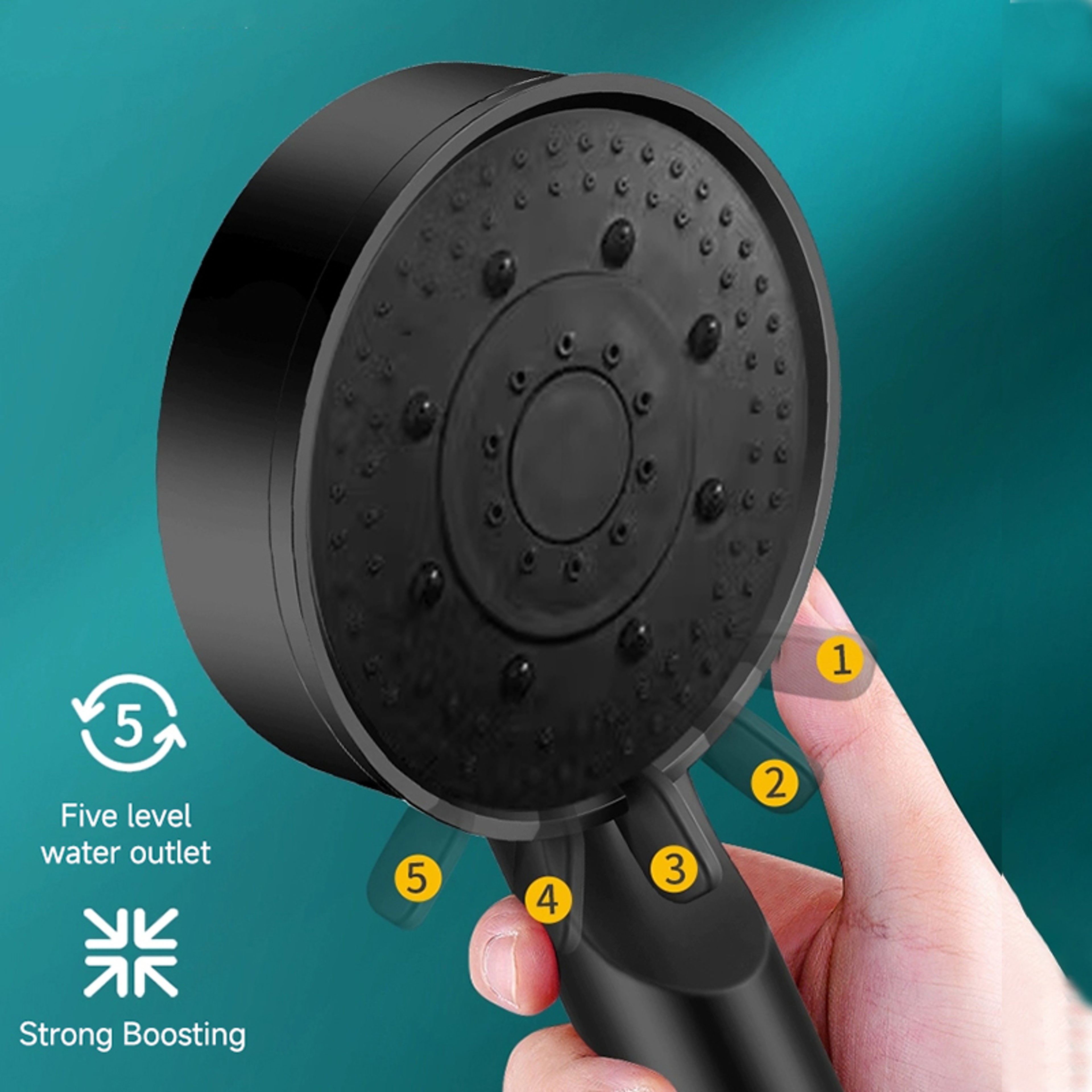 Adjustable Pressure Boost Shower Head Multifunctional Water Nozzle With Massage Feature 4