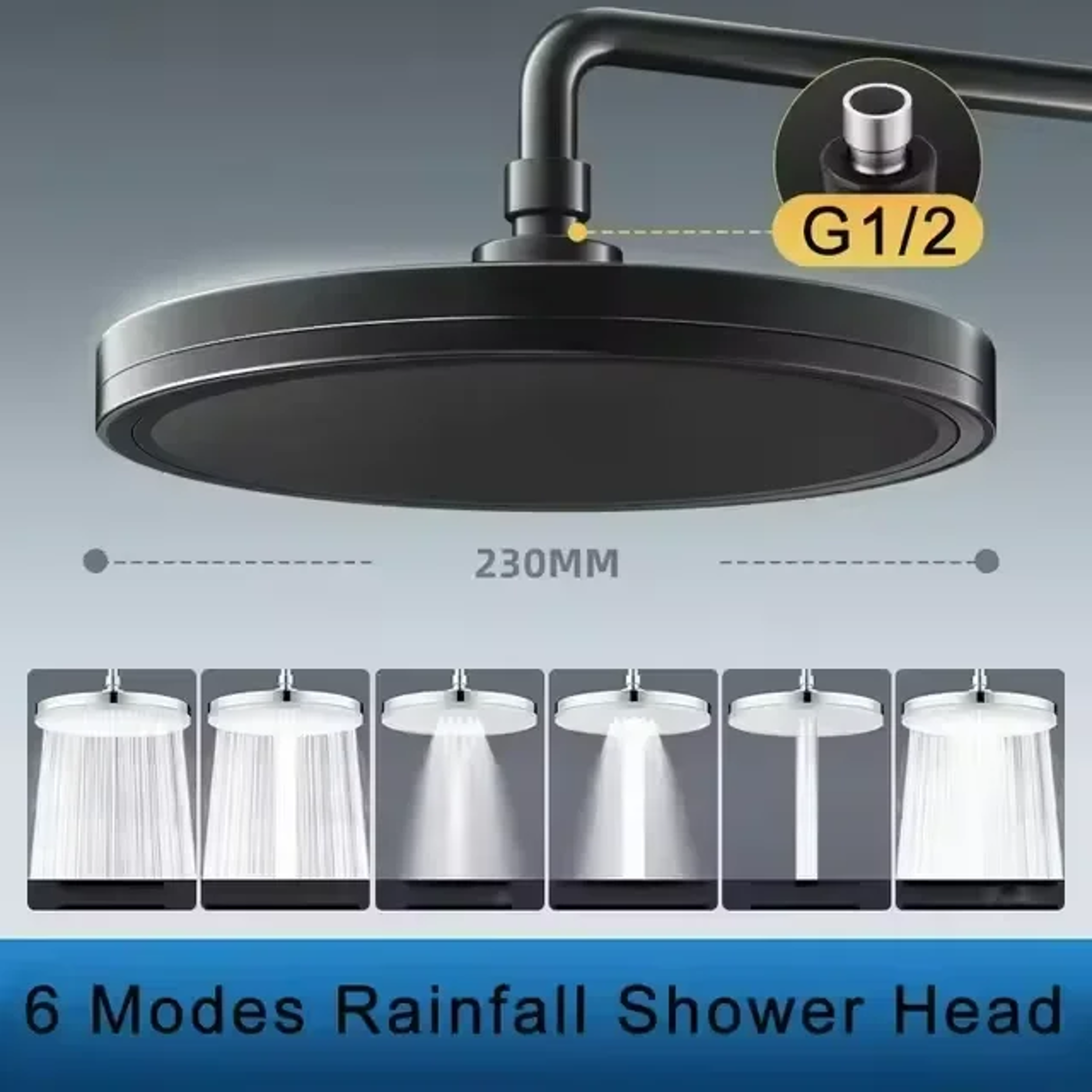 High Pressure Rainfall Shower Head With Filter Top Rain Shower Faucet For Bathroom 7