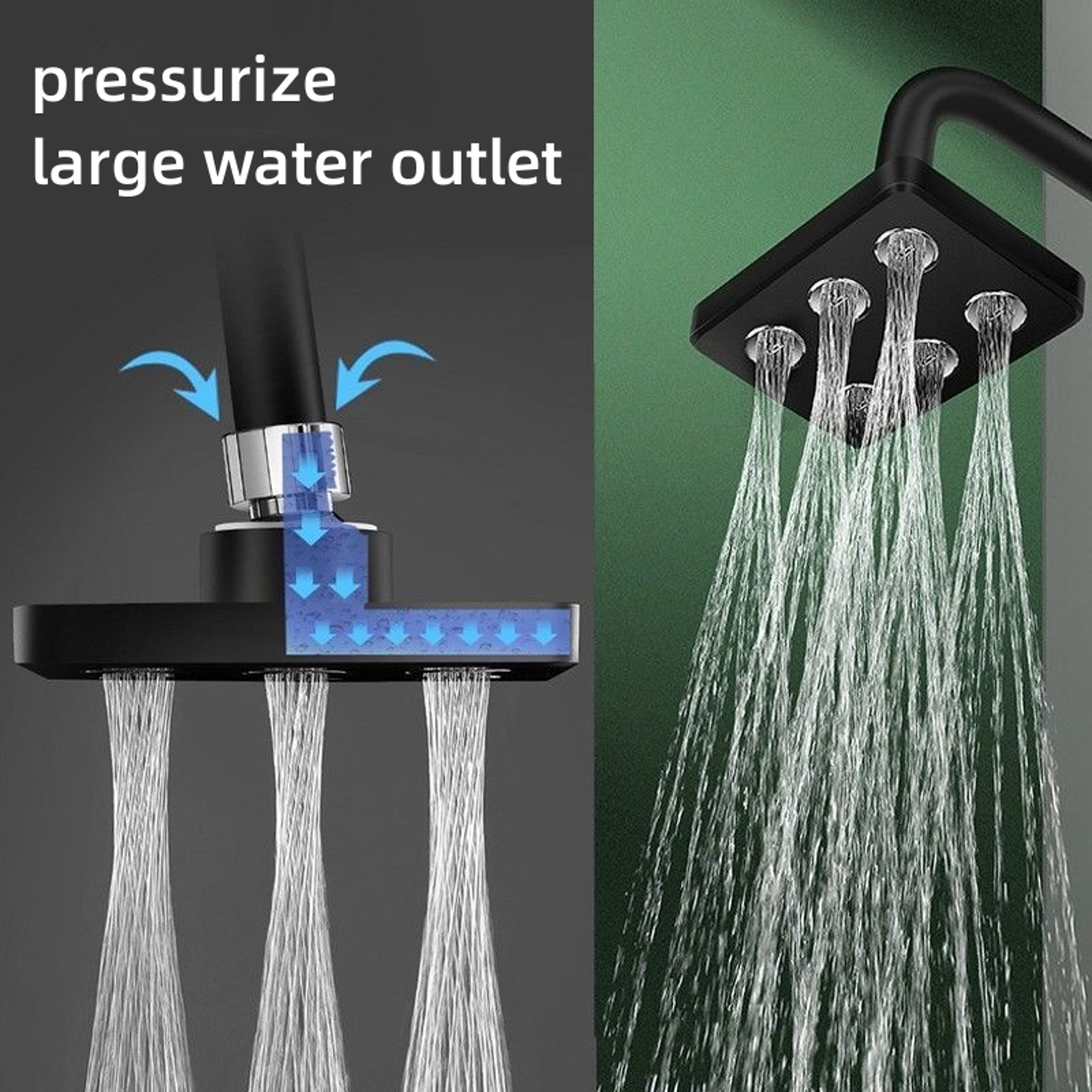 Mini Surround Pressurized Rain Shower Head Powerful Water Flow for a Refreshing Shower Experience – view 3