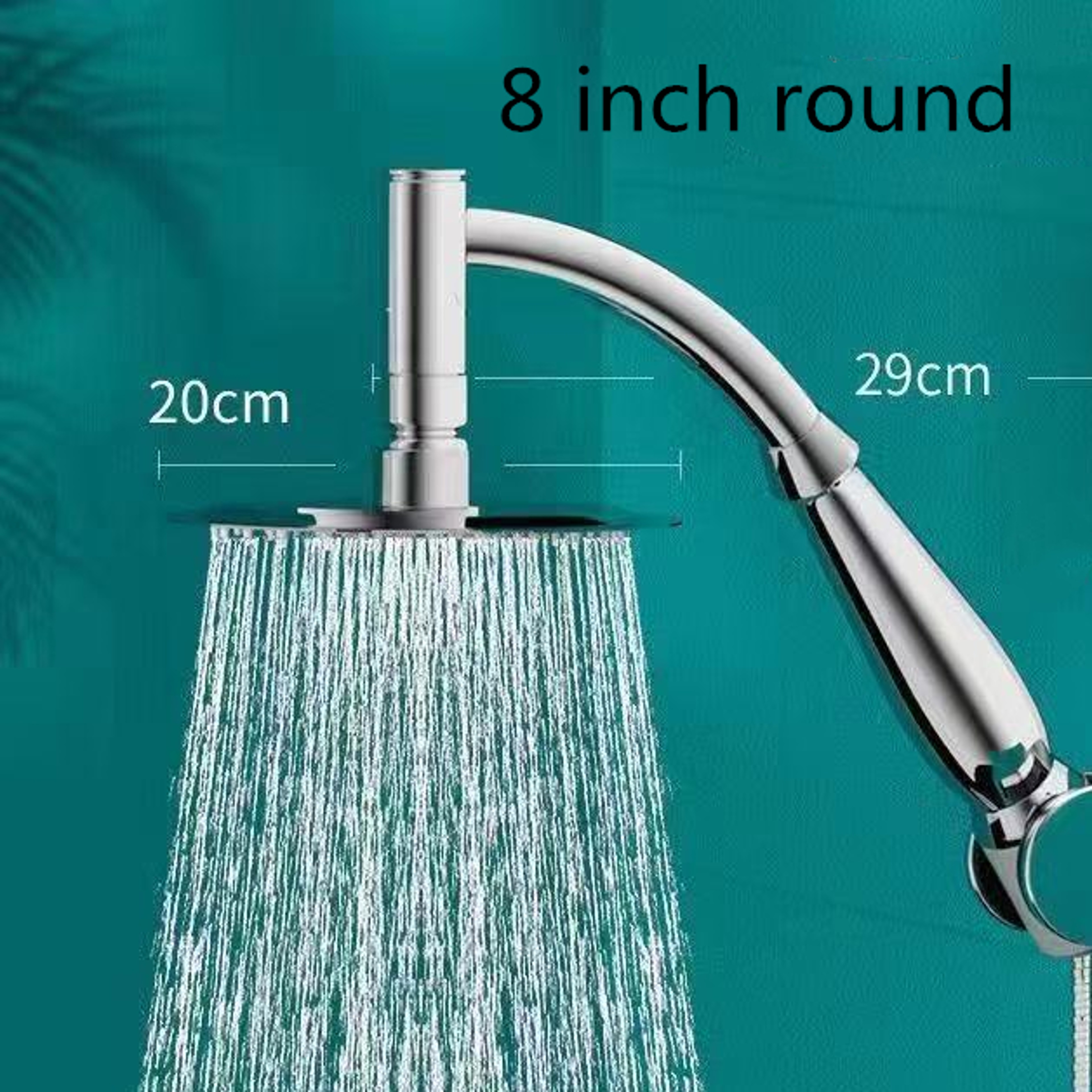High Pressure Rainfall Shower Head With Stainless Steel Square Head And Curved Shower Head Extender 6
