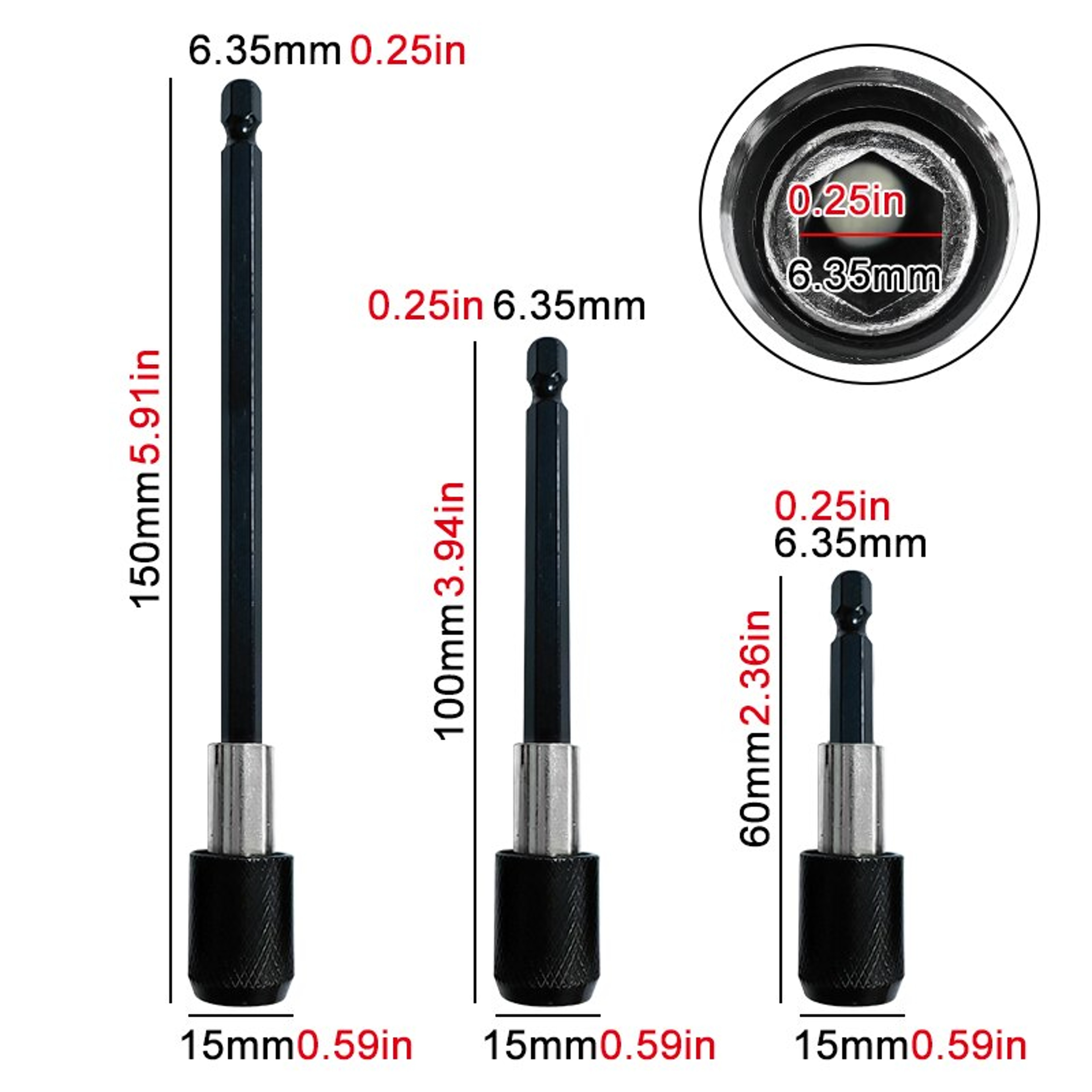Quick Release Screwdriver Extension Rod Set Self Locking Drill Driver Accessories 5