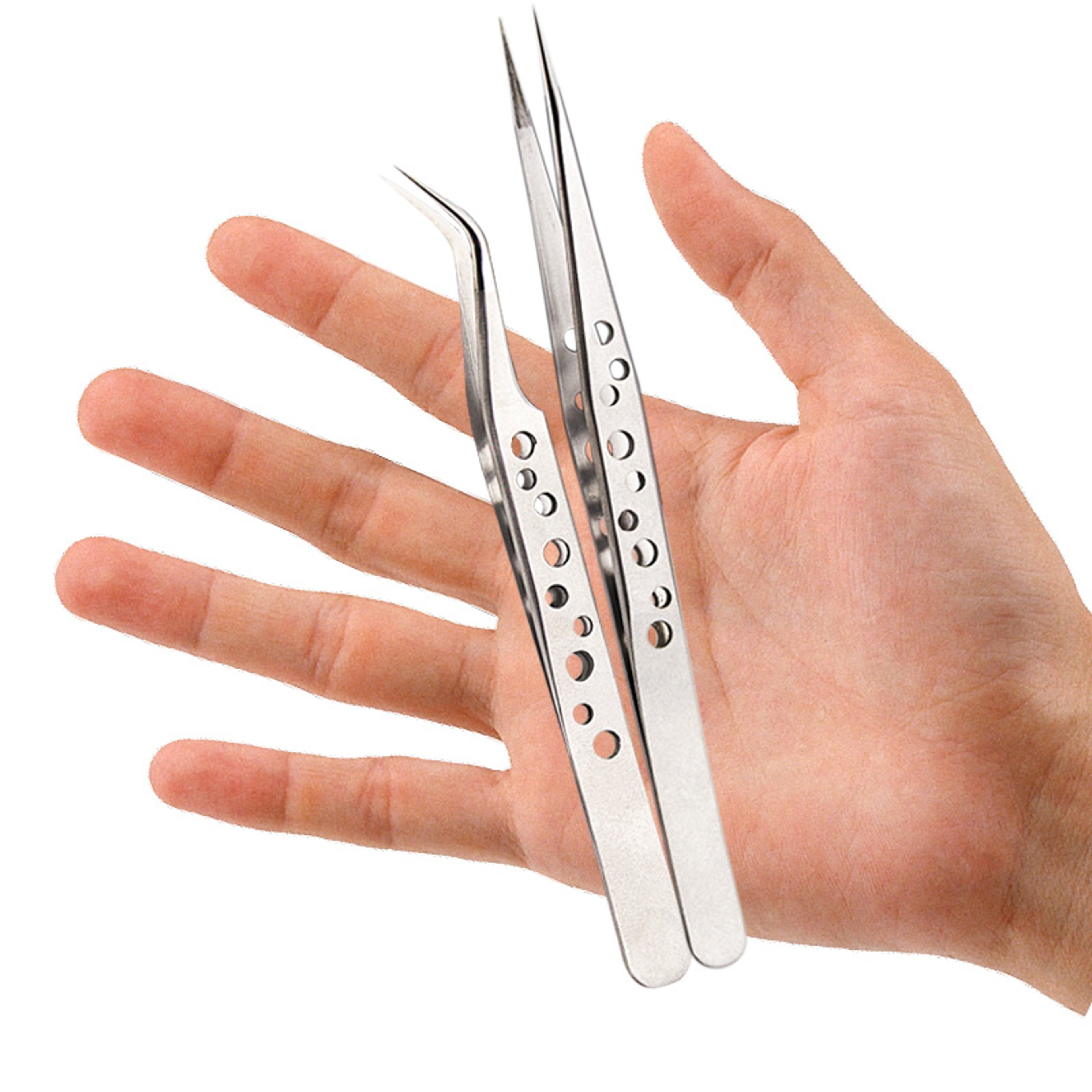 Precision AntiStatic Electronics Tweezers Curved  Straight Stainless Forceps For Repair 4