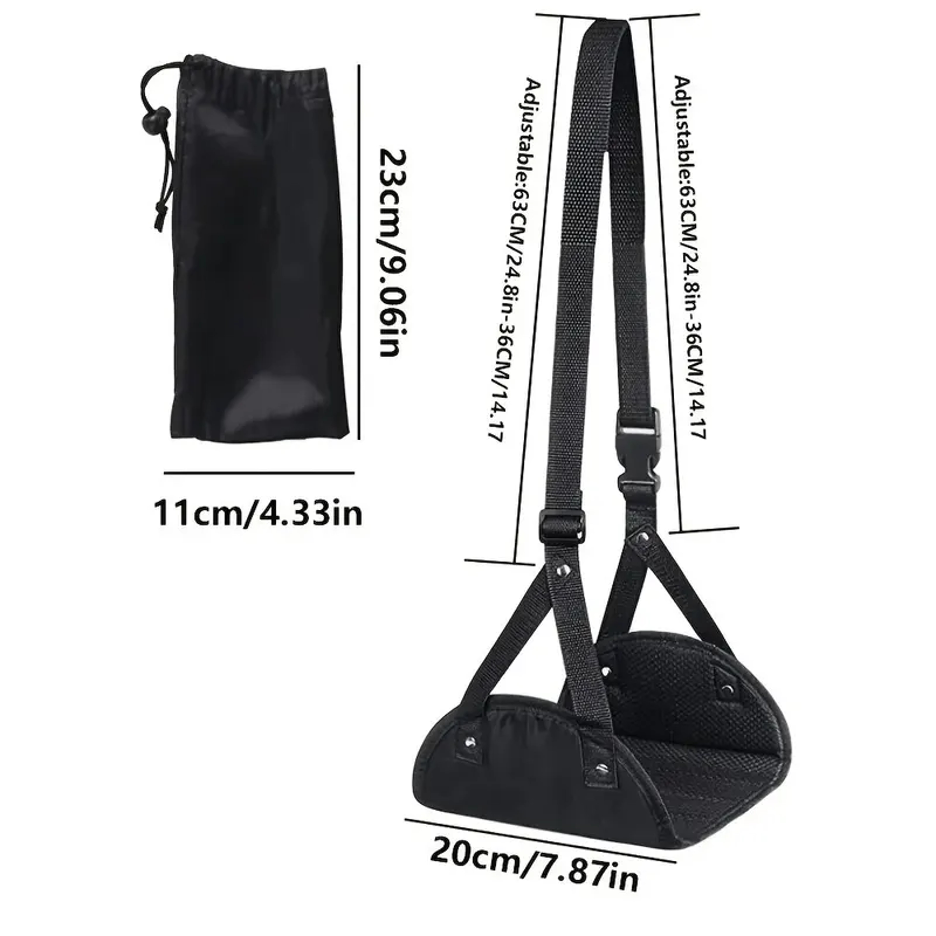 Portable Foot Hammock Travel Footrest Adjustable Airplane And Desk Comfort Rest 2