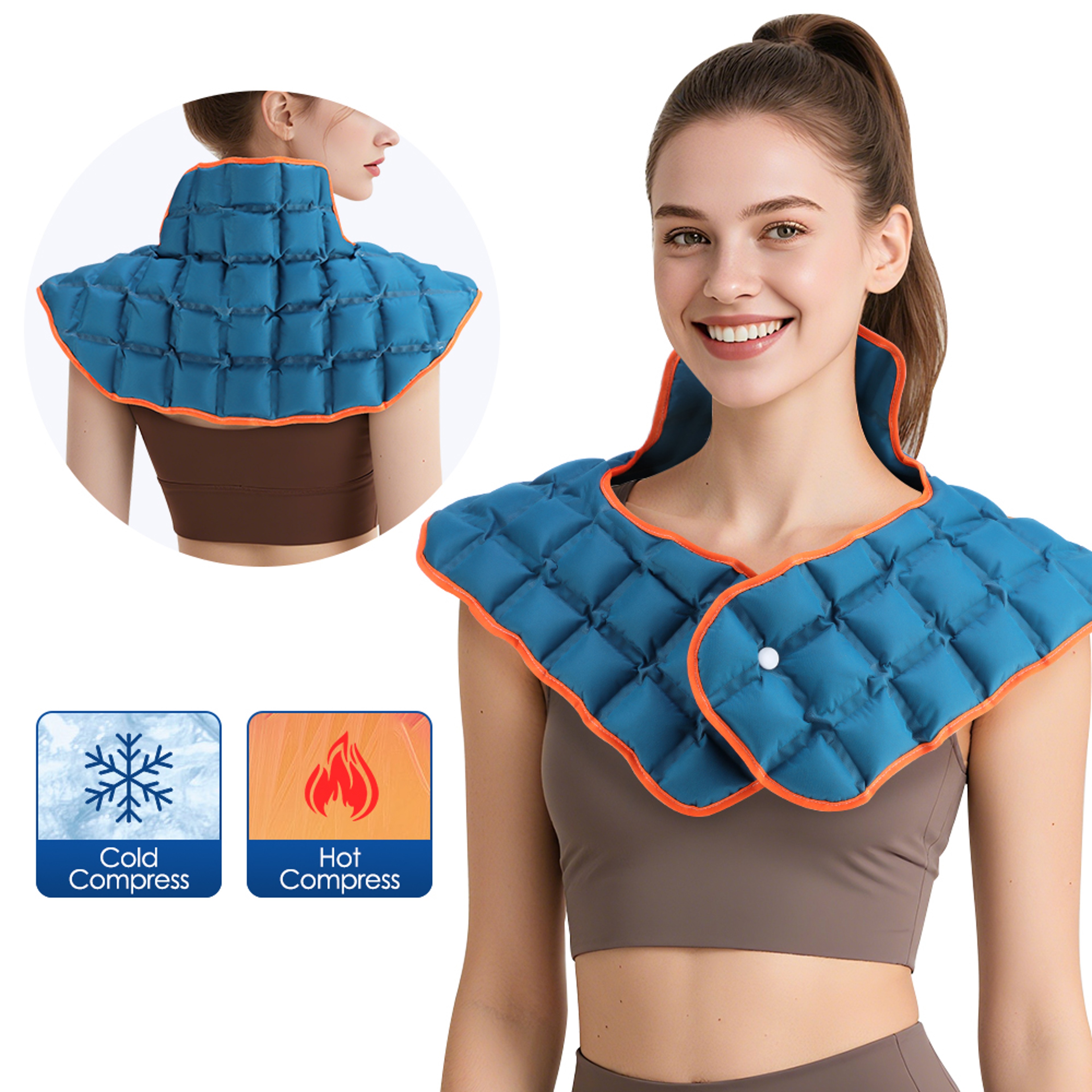 Self Absorbing Water Shoulder Shawl Ice Pack & Hot Compress Multi-Functional Neck and Shoulder Wrap Brace – view 1