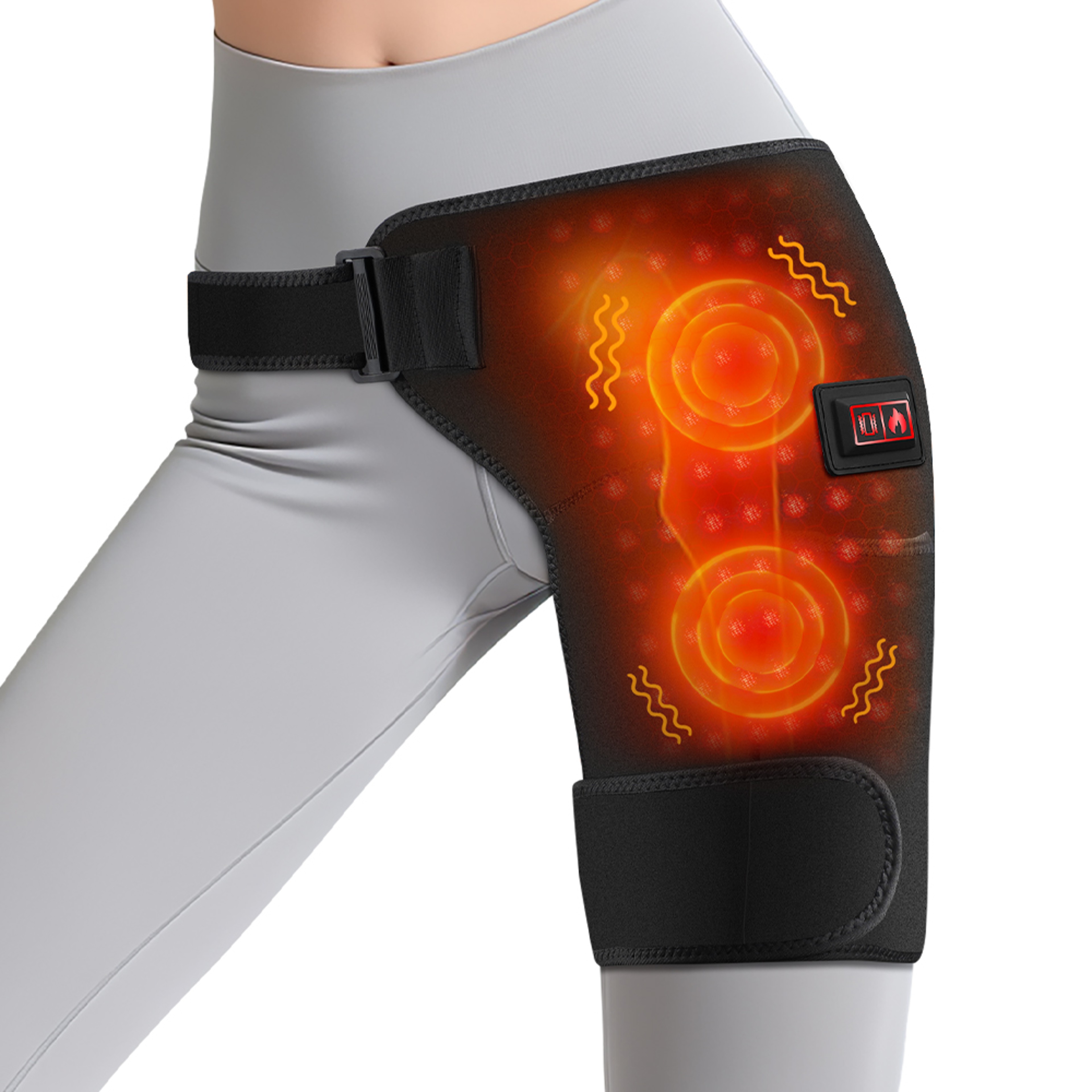 Cordless Heated Hip Support Brace with Massager for Sciatica Pain Relief & Lower Back Therapy – view 1