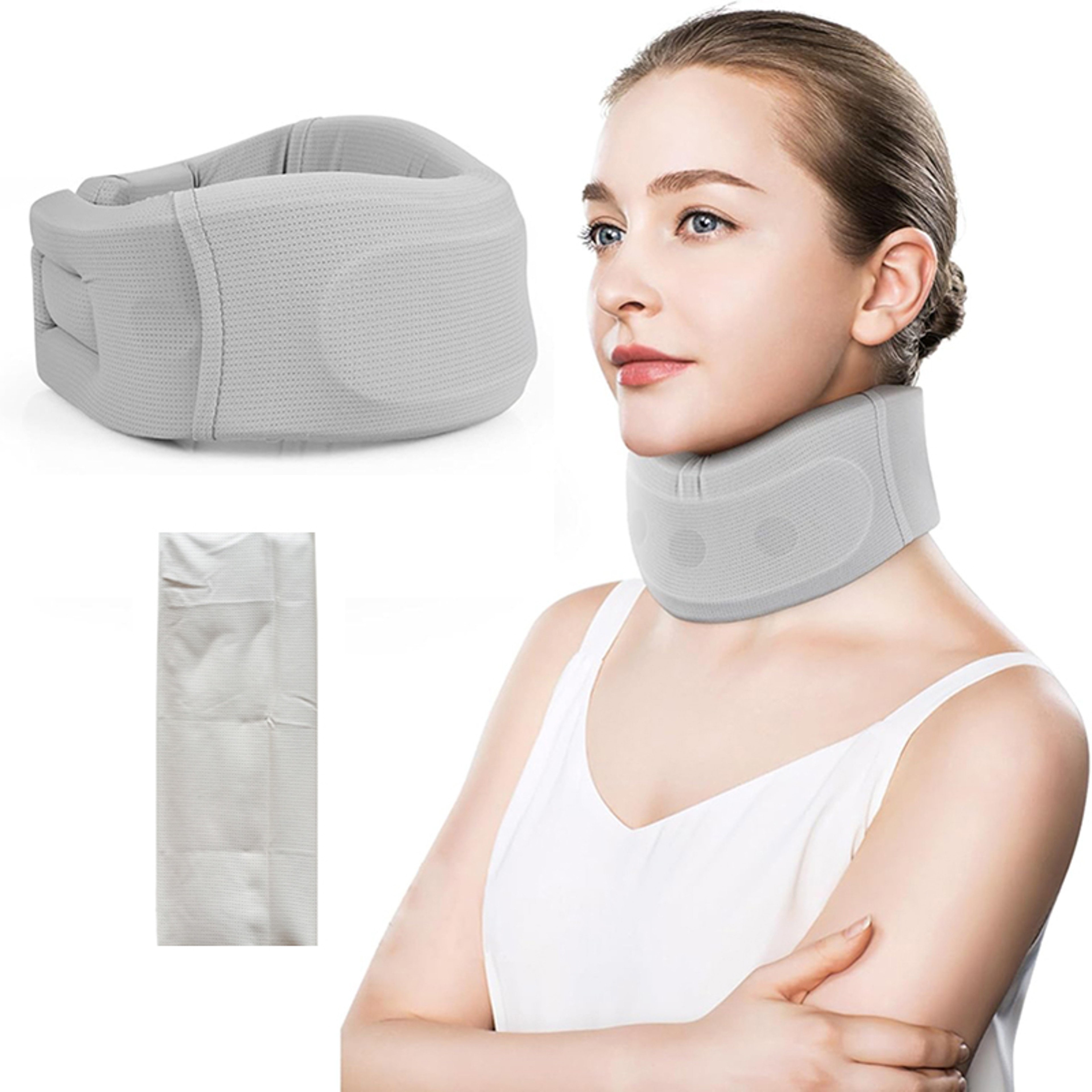 Ice Silk Soft Foam Neck Support Pillow Cervical Traction  Relaxation 0