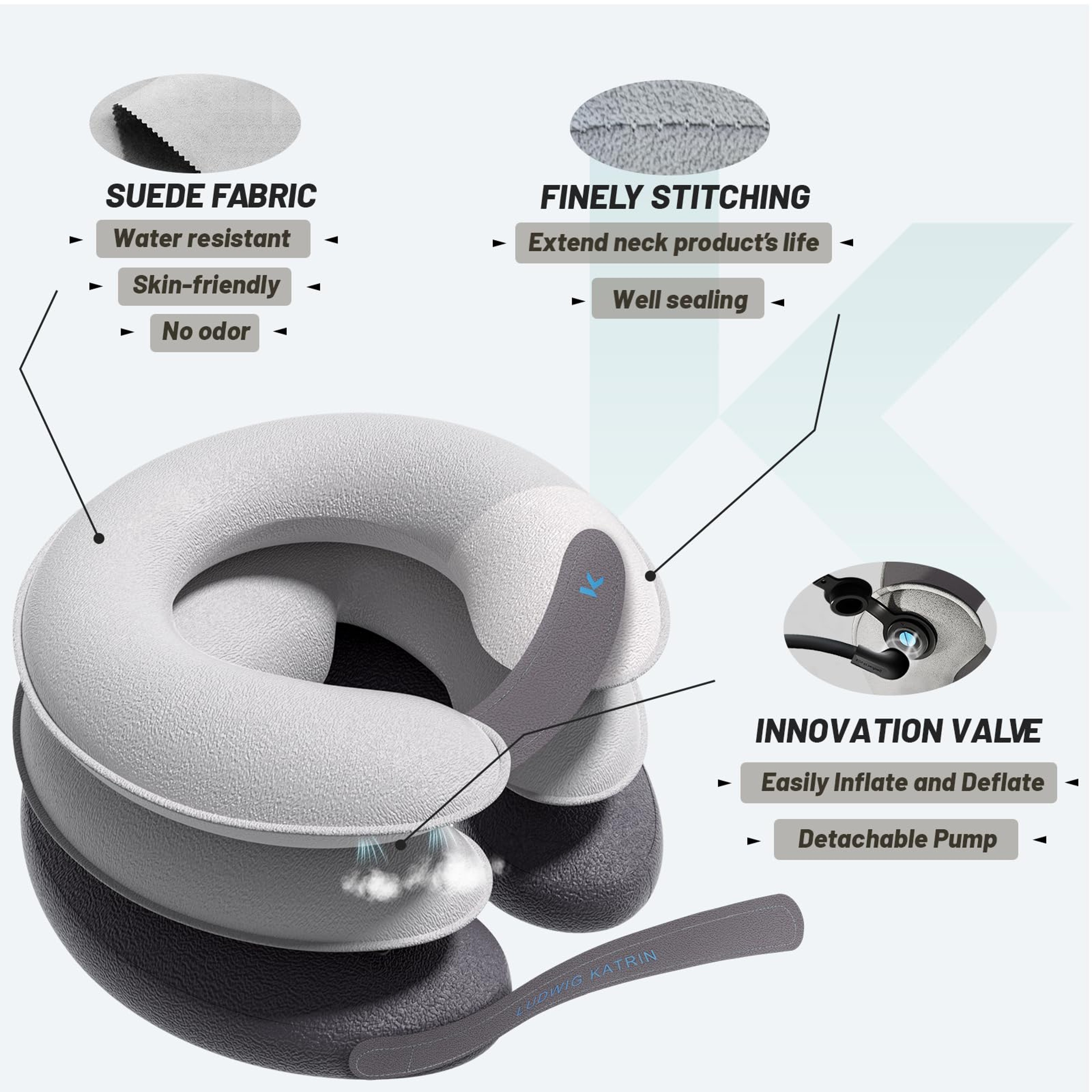 Cervical Neck Traction Device Inflatable Neck Stretcher Pillow For Instant Neck Decompression  Supp 3
