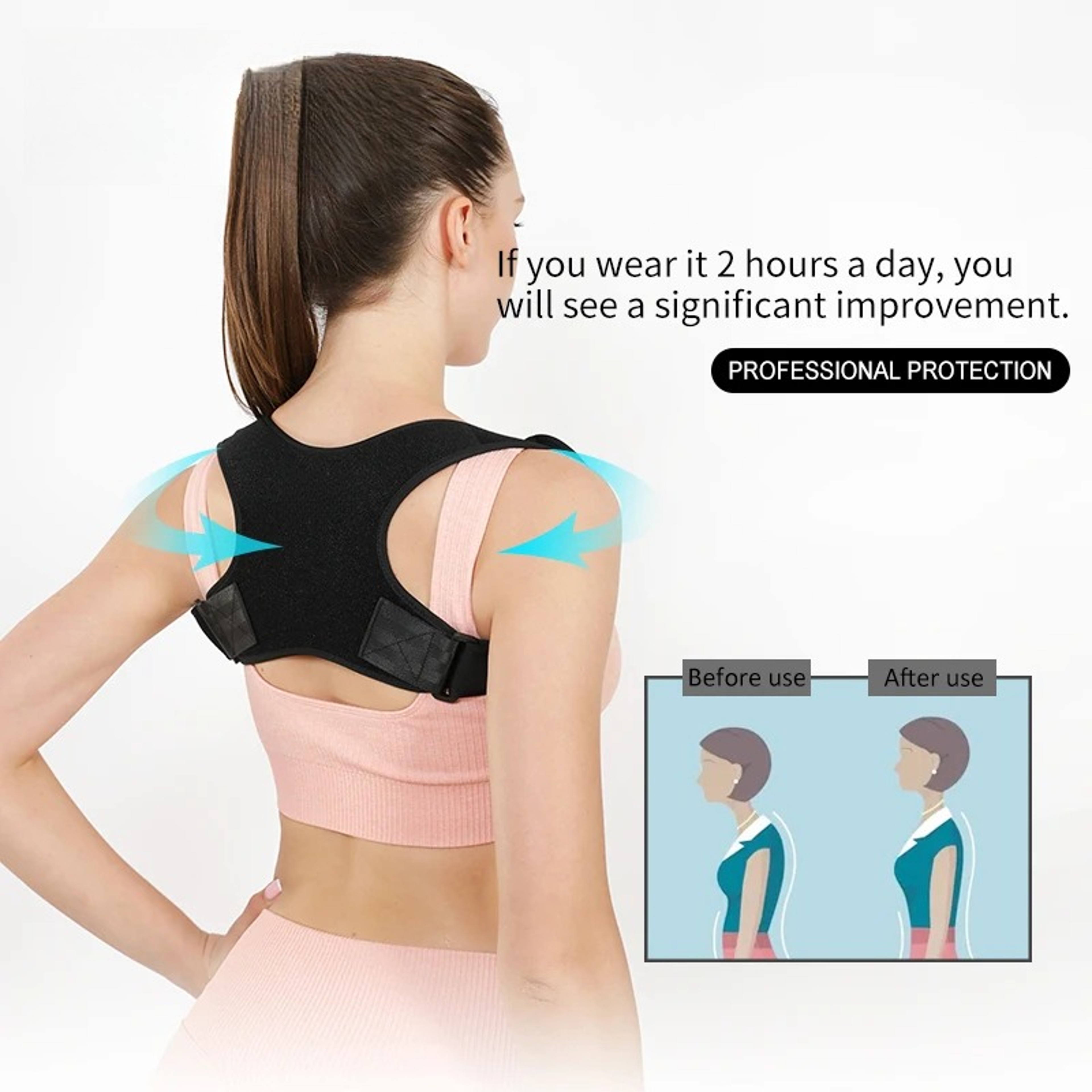 Unisex Adjustable Back Posture Corrector Support Brace For Men And Women Clavicle Spine Shoulder Co 3