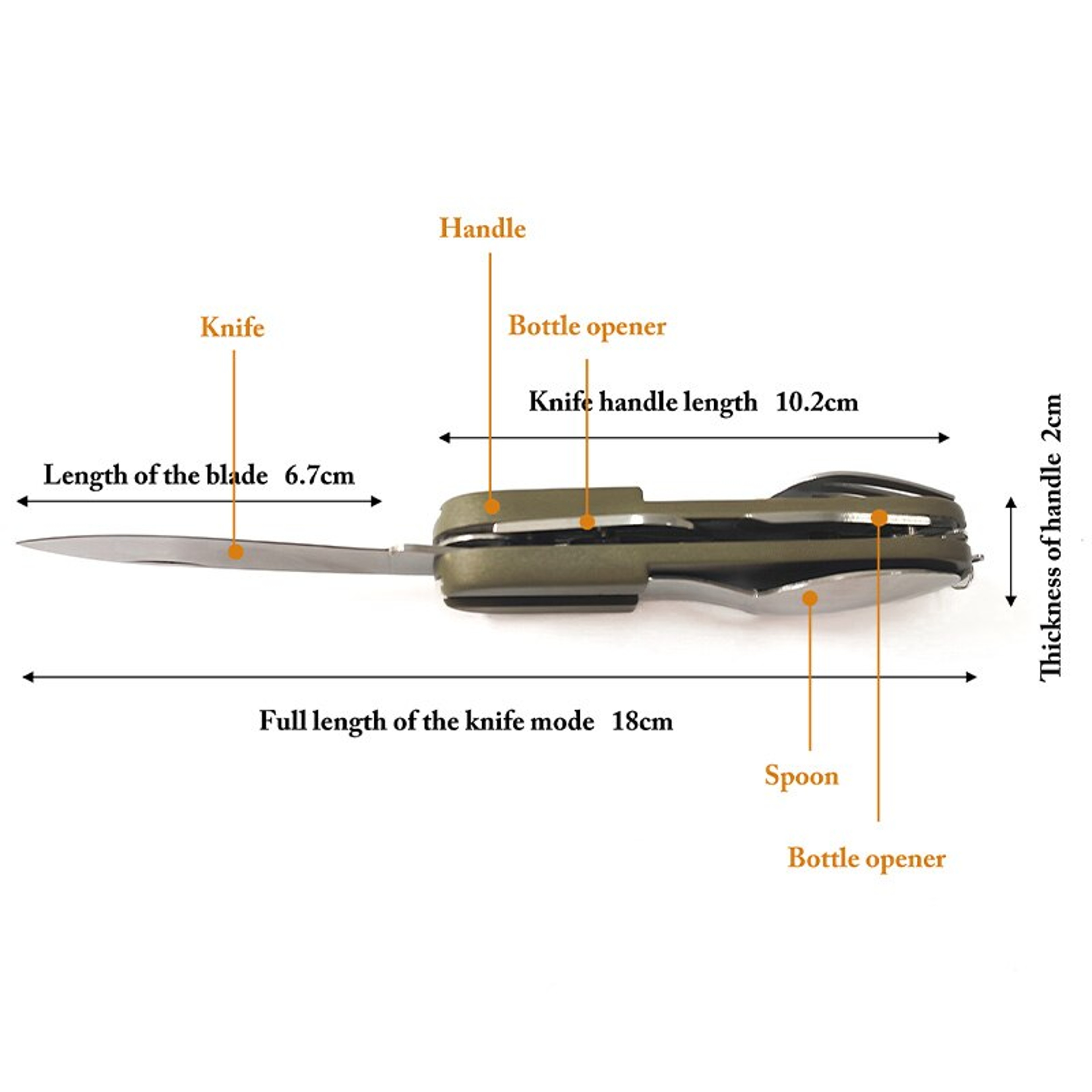 Multifunctional Outdoor Tableware Set Stainless Steel, Foldable Fork, Spoon, Knife for Picnic, Camping, Hiking. – view 6