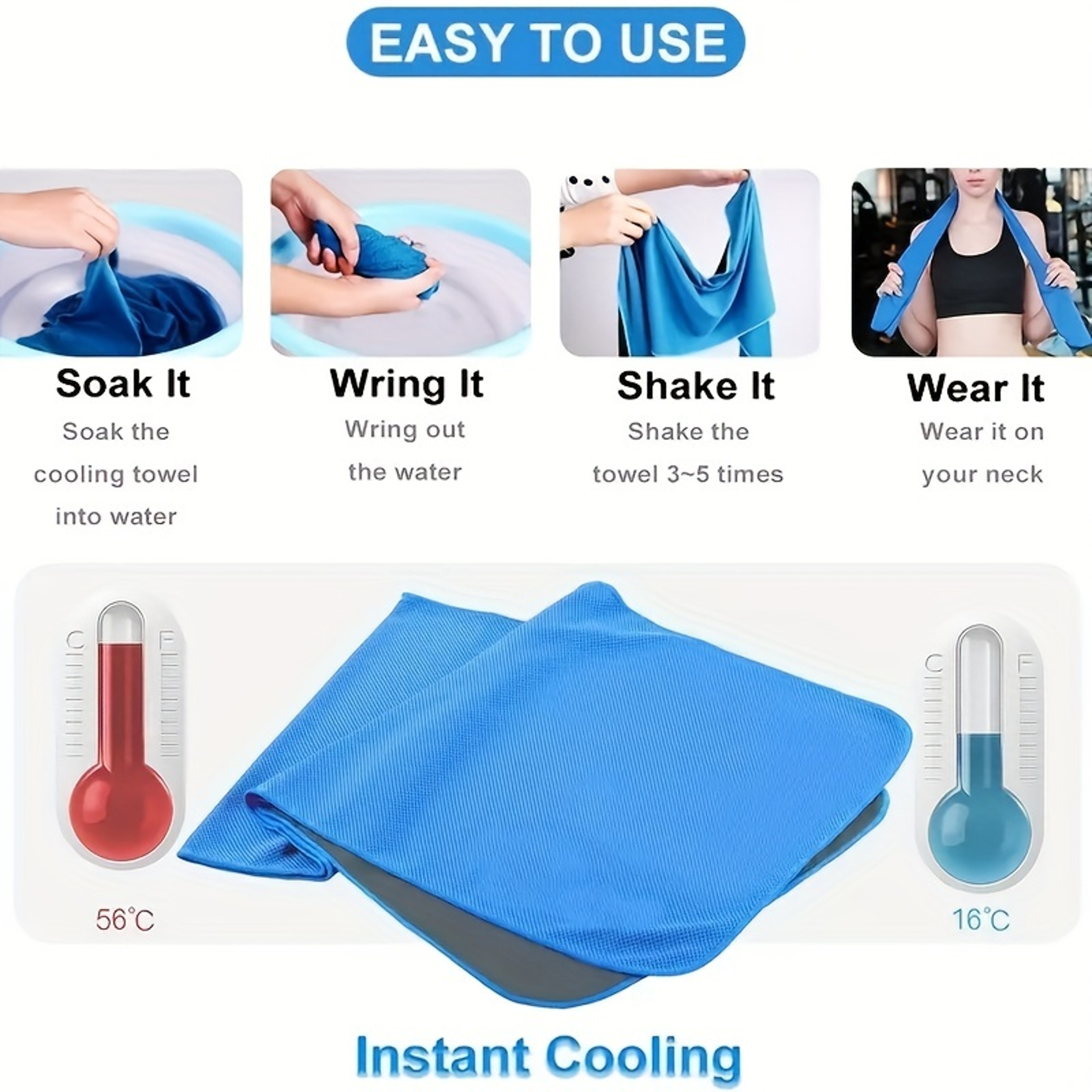 QuickDrying Sports Towel With Storage Box  Cooling Ice Blanket For Outdoor Fitness  Camping 4