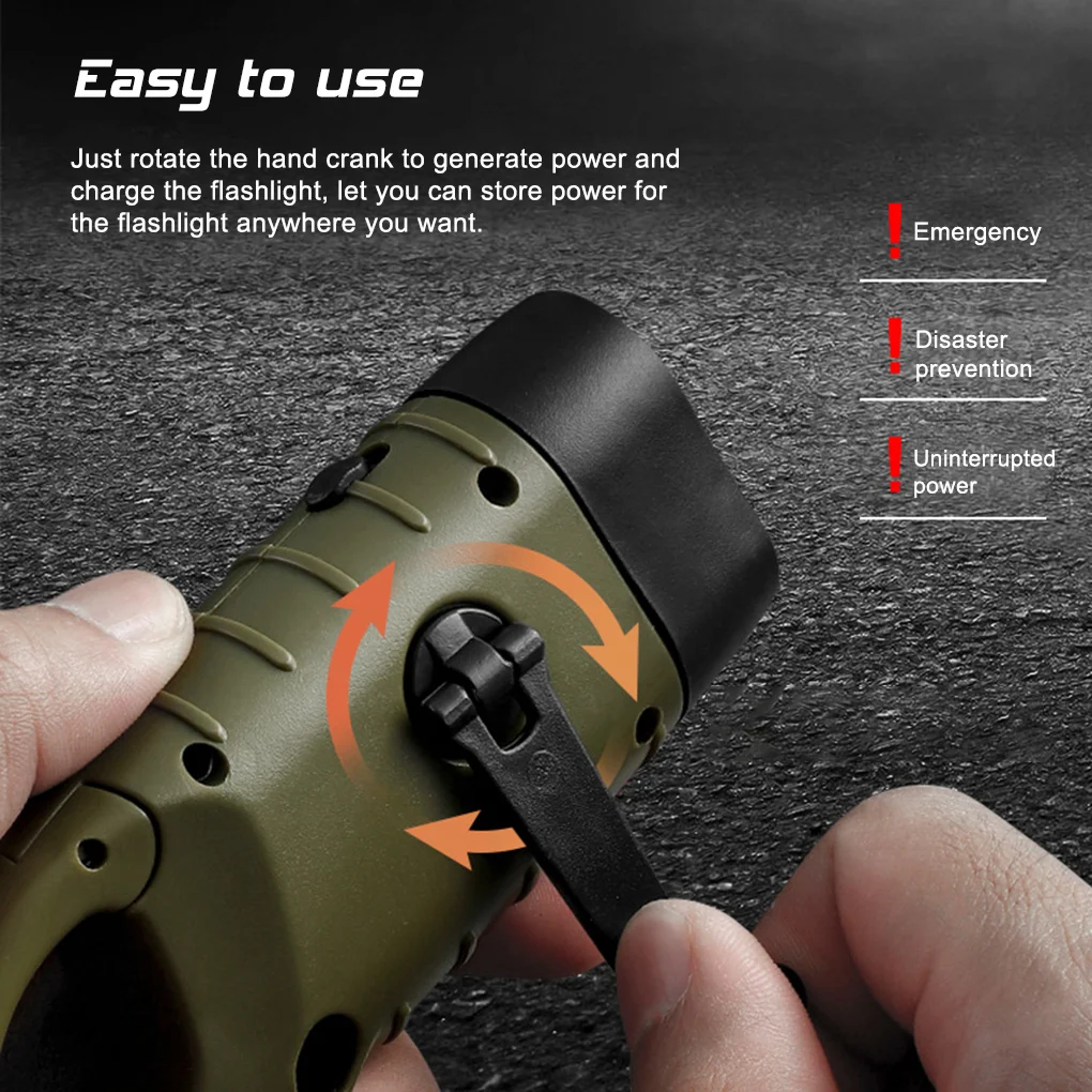 Portable LED Flashlight Tent Light Solar Power  Hand Crank Dynamo Emergency Lantern For Outdoor Cam 1