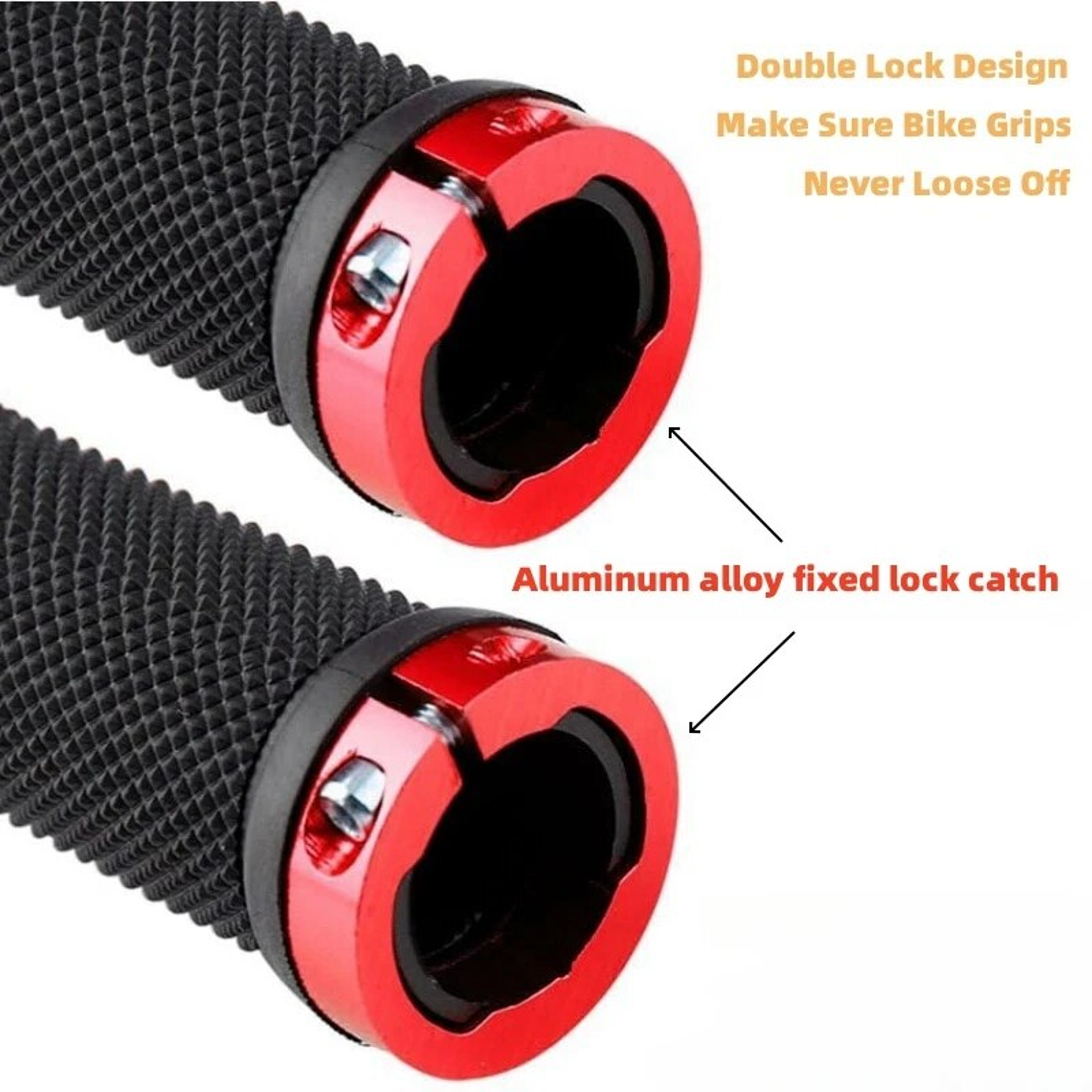 Non Slip Bicycle Handlebar Grips With Alloy Lock Double Aluminum Locking Rubber Grip For Enhanced C 4
