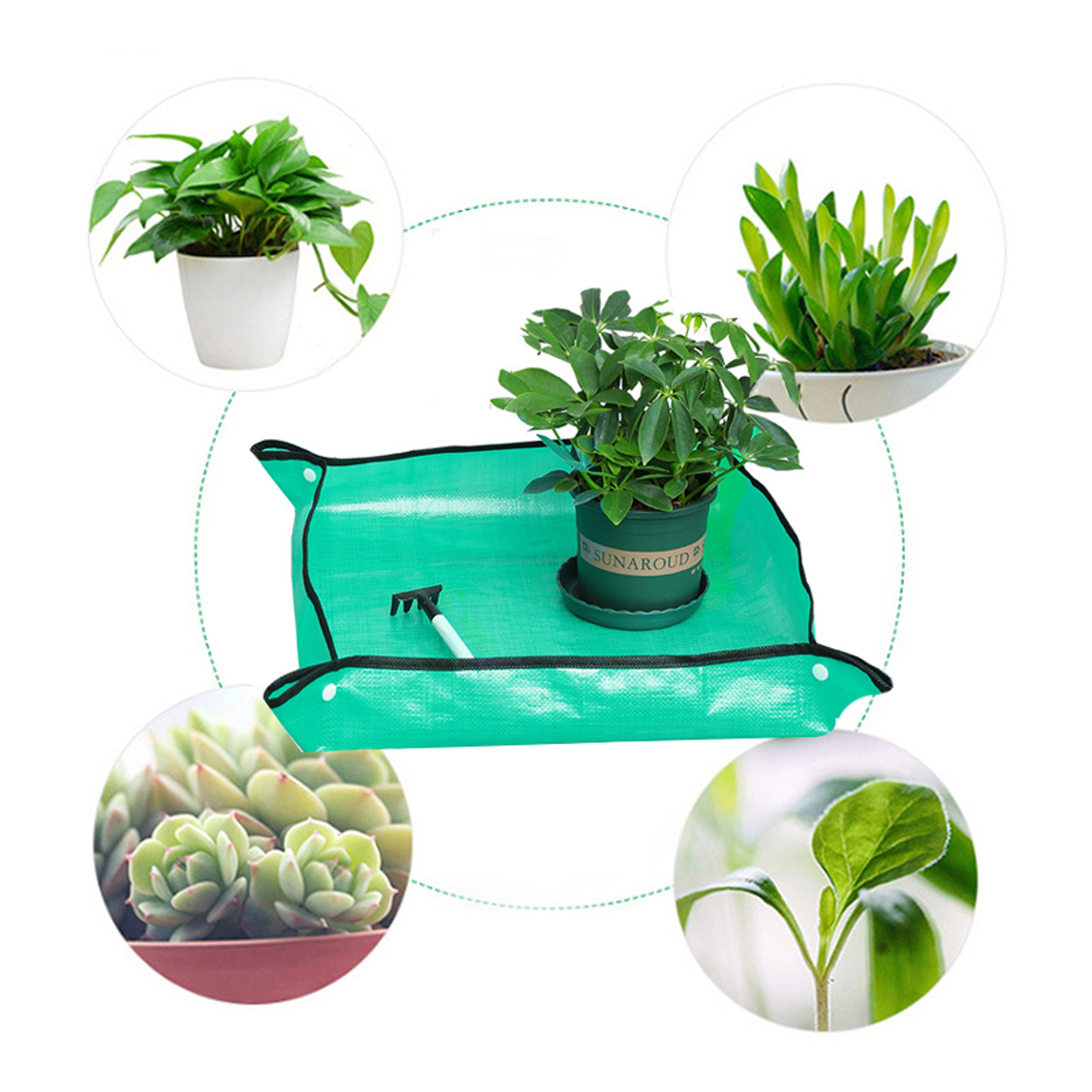 Waterproof Foldable Gardening Potting Mat For Easy Transplanting  Plant Care 2